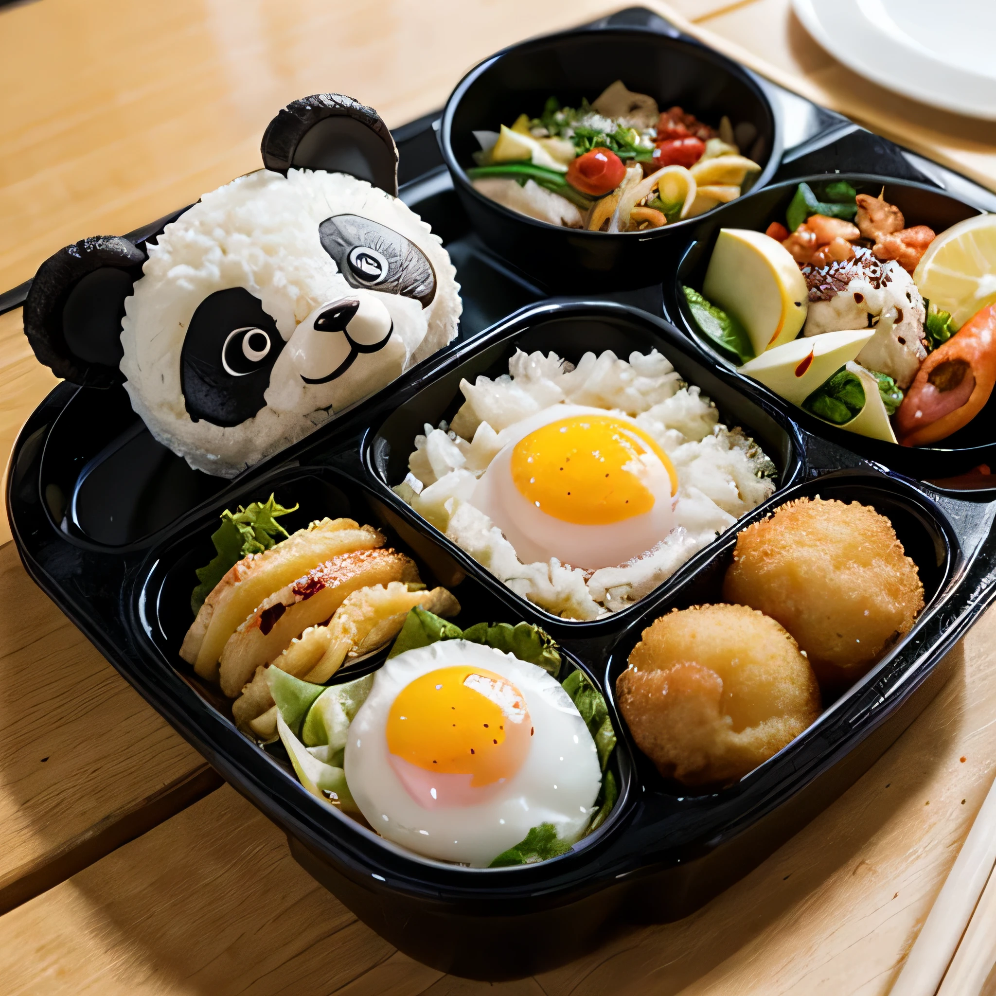 High school girl Bento、Today&#39;s theme is「zoo」、Bento、side dish、Wiener shaped like an elephant、Fried egg shaped like a panda、Bento with zoo motif、High school girl Bento、Today&#39;s theme is「zoo」、Bento、side dish、Wiener shaped like an elephant、Fried egg shaped like a panda、Bento with zoo motif、Cute animal shaped side dish、Cute Bento