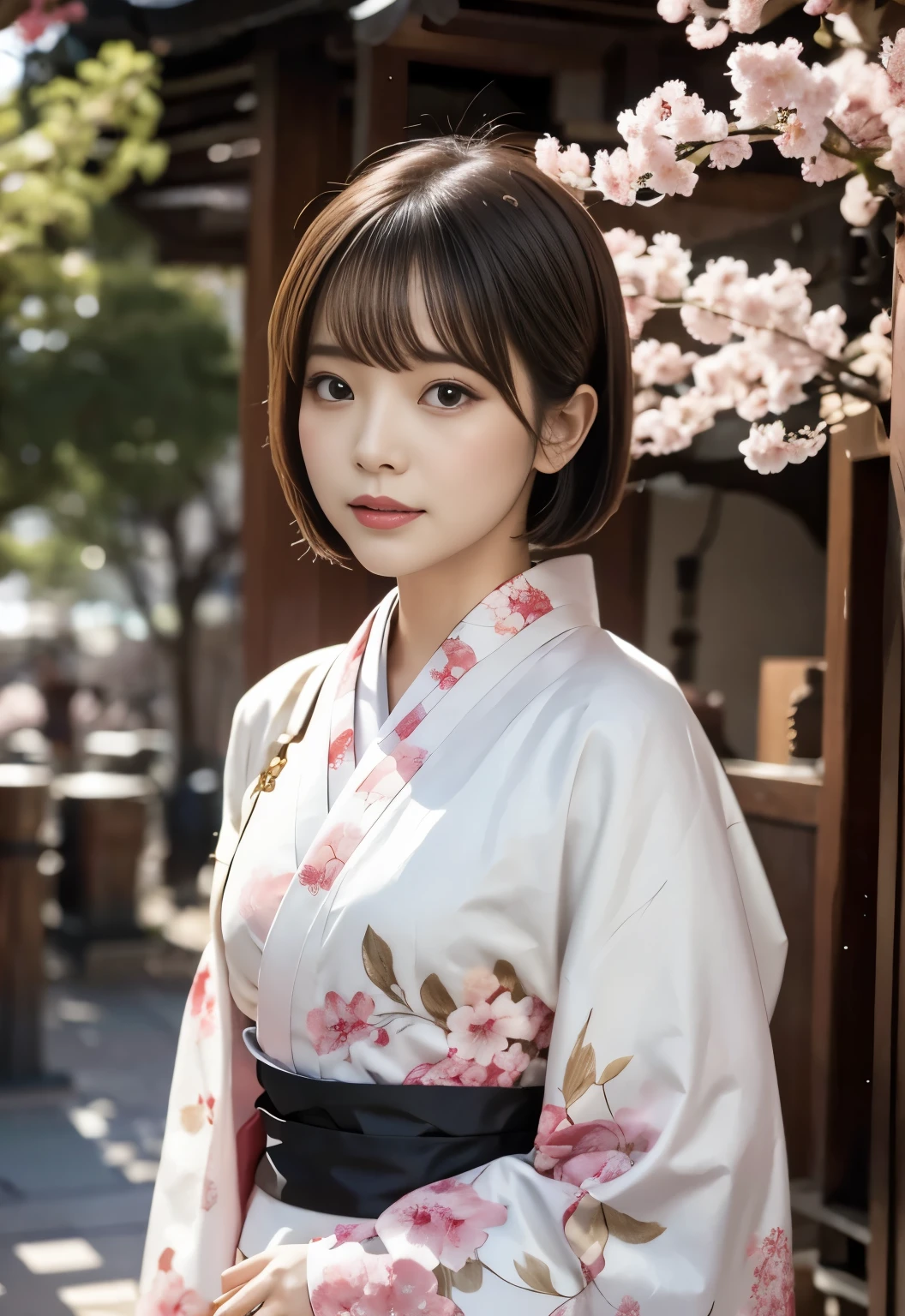 cherry blossoms:1.3, kimono:1.2, medium bob