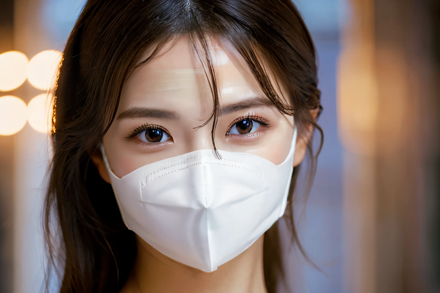(realistic,photorealistic:1.37),Super detailed,Faithfully reproduces the face of the most reproduced Japanese woman,fine and beautiful eyes,dark and beautiful lips,long eyelashes,(highest quality,4k,8K,High resolution,masterpiece:1.2),Ultra-fine painting,portrait,Professional,HDR,bright colors,studio lighting,Physically based rendering,sexy images,sensual pose,gorgeous features,perfect skin,expressive eyes,enchanting smile,impressive beauty,charming presence,seductive charm,to attract attention,eye-catching,looks great in the photo,high fashion,perfect makeup,italian fashion,sophisticated style,colorful background,gorgeous atmosphere,soft natural light,rich composition,delicate brushstrokes,perfect details,lively,Subtle shading,rich tone,beautifully captured,amazing technique,cinematic quality,Powerful depiction,artistic interpretation、cleavage、((((face mask))))、white background、one piece,breast enhancement