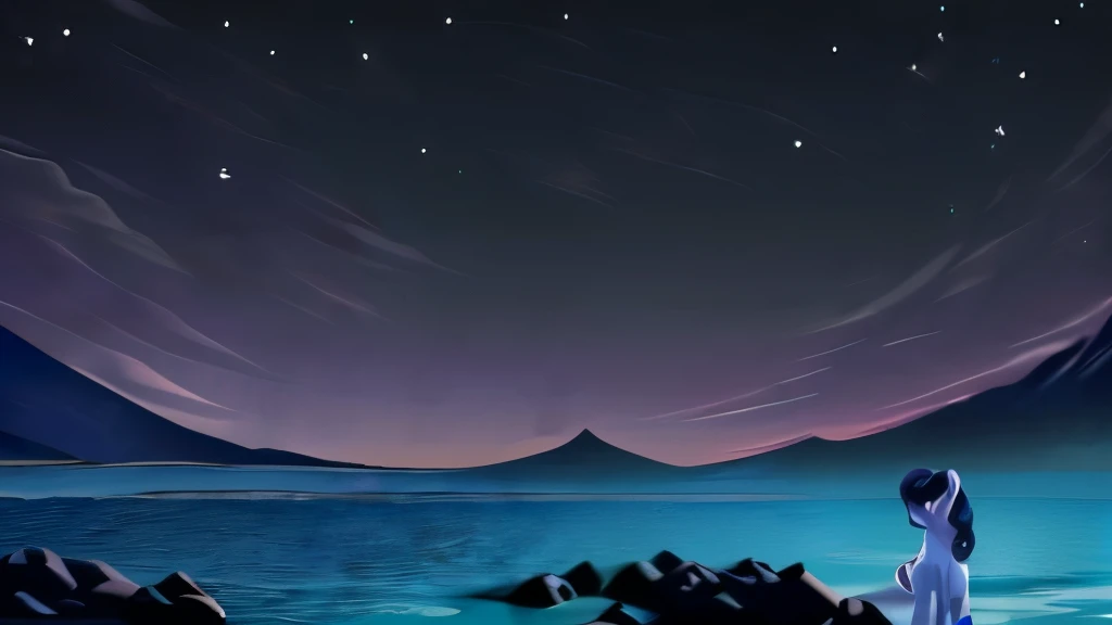 score_of，Fraction_9,清晰of，masterpiece。细腻of质感。matte，（艺术级composition）（avatar））一只可爱of陆马，野性of，my little pony，purple fur,Feminine characteristics， ((long hair, 黑紫色of鬃毛)), ((black purple eyes)),Smile，calm，大波浪long hair，顺滑of鬃毛，loose hair，long hair。no cutie mark.night background，Not high saturation。（The picture only has cold colors）Mane blowing in the wind。（composition：The pony is in the center，她of背后是星空）