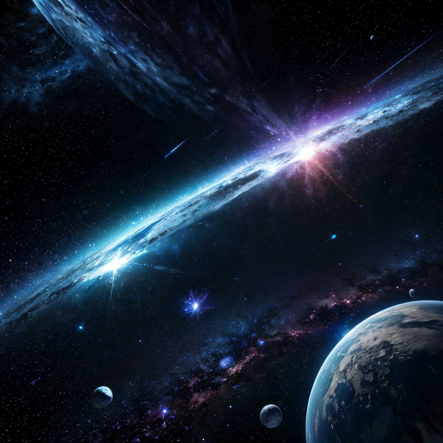 space background. Ice crystals. photorealism. unreal engine. 3D model. Ultra high quality textures. 8k resolution