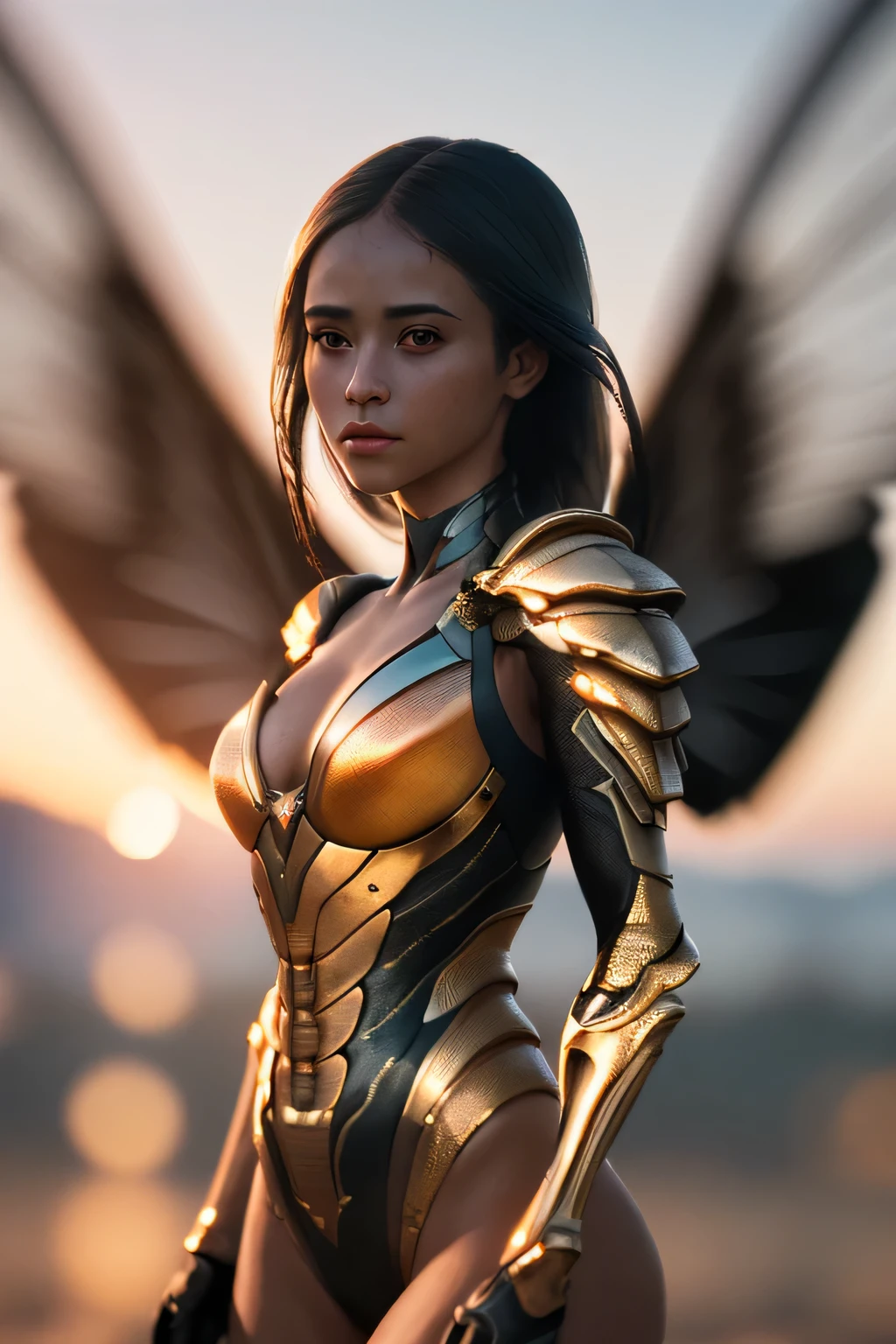 ((best quality: 1.5, masterpiece)), intricate details, soft focus, professional, real life, realistic representation of the face, dim volumetric lighting, dynamic pose, in the style of realistic and hyper detailed renderings BREAK ((overexposed, ((Bastet, horned golden armor:1.4, (Bastet), knight fantasy dragon wings)), diffraction spikes, raging anger, (glowing red eyes, man, masculine, male))), film grain, bokeh, black background, dark empty room, golden hour, emerald, nose piercing, smiling, playing, photorealistic, hyper-realistic, 8K