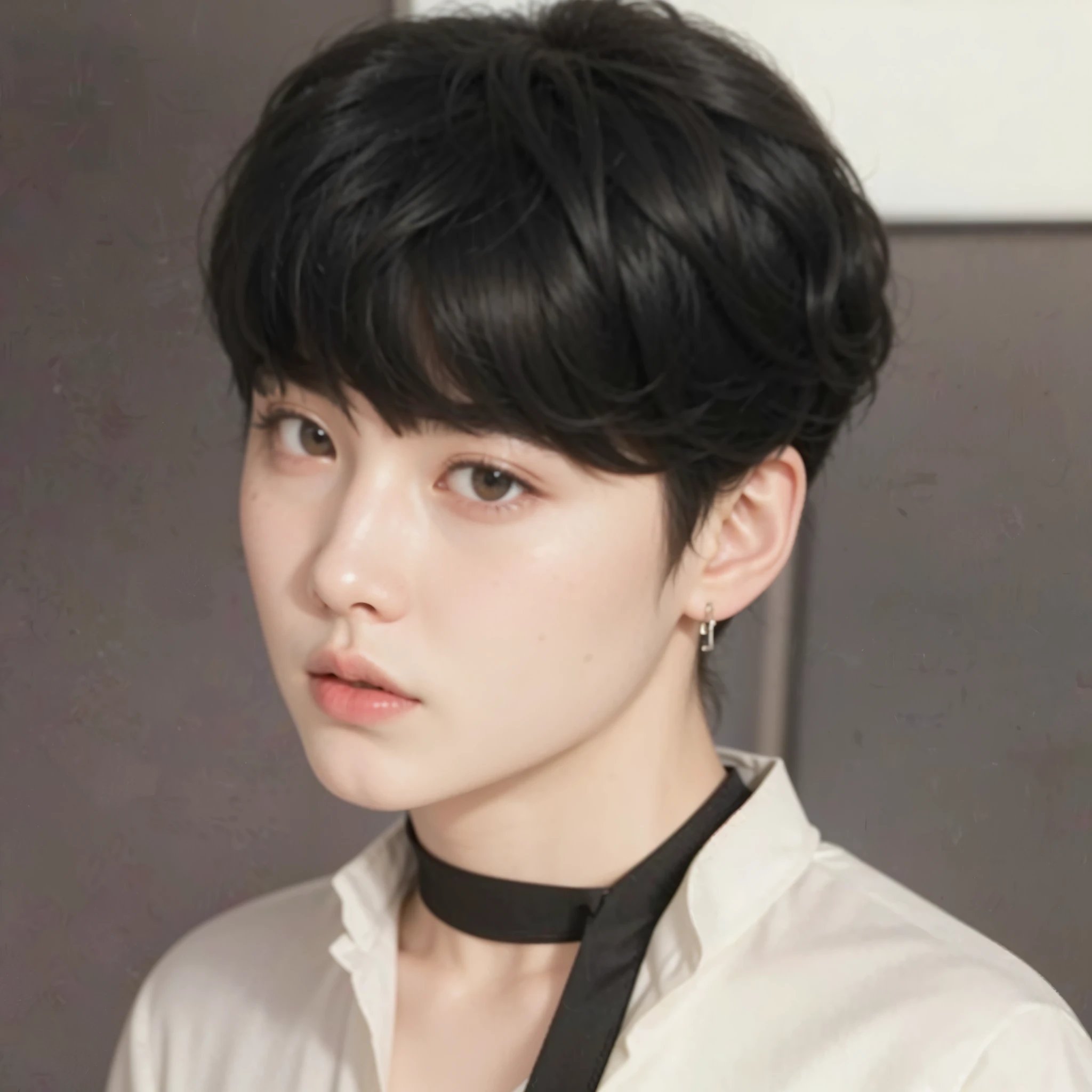 mulher arafa com cabelo colorido sentada em uma mesa, Jung Jaehyun, adorable and pale korean face, pintar ulzzang, Kim Doyoung, com cabelo curto, jossi do blackpink, Hong junho hyung, taejune kim, Ulzzang, o corte Hime, jaeyeon nam, XQC, Parque Jimin, cabelo curto platinado moleca