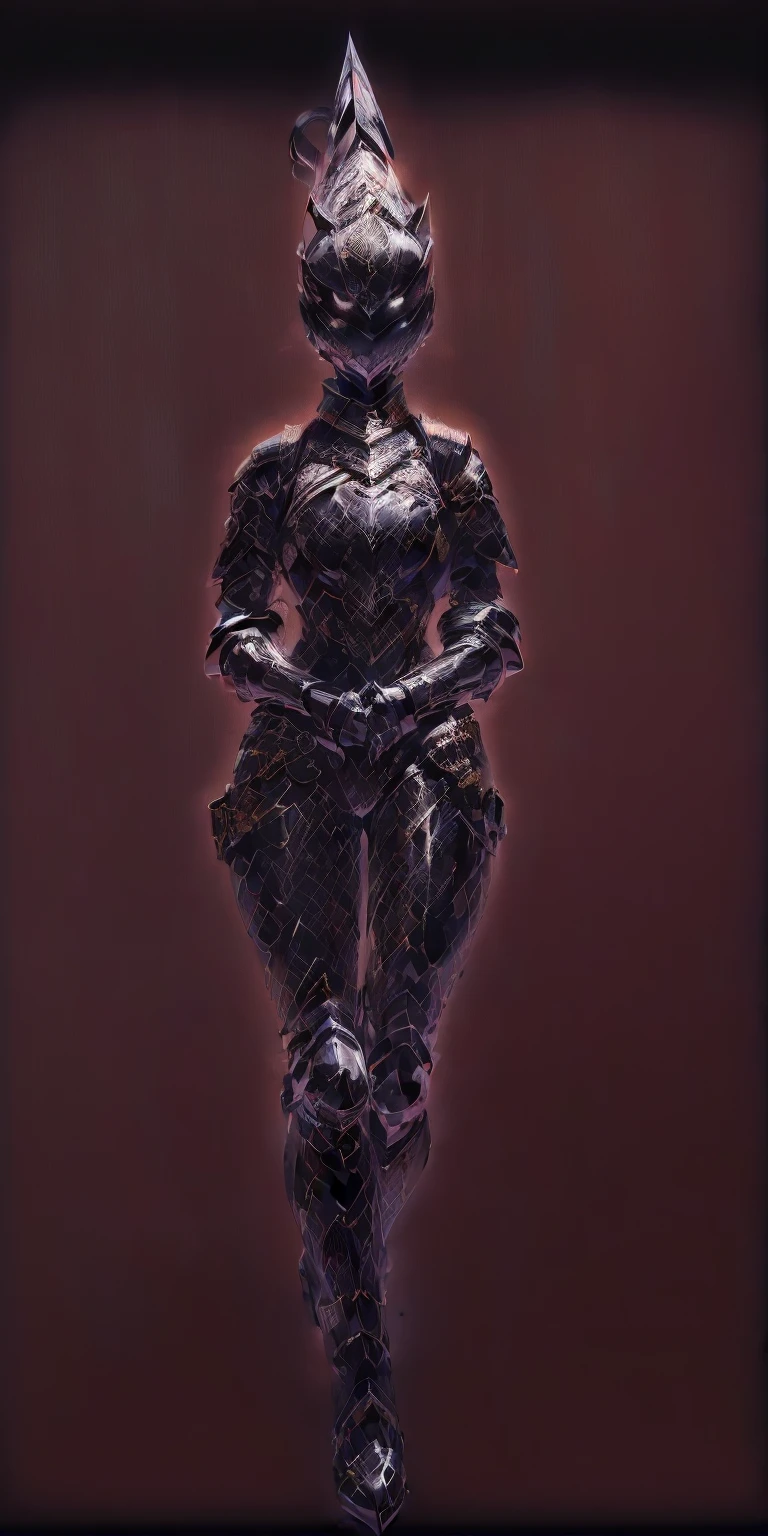 ((black background 1:2)) ((masterpiece, best quality, ultra-detailed, best shadow)) 1girl looking at viewer full body golden full body armor, breastplate, shiny, armor