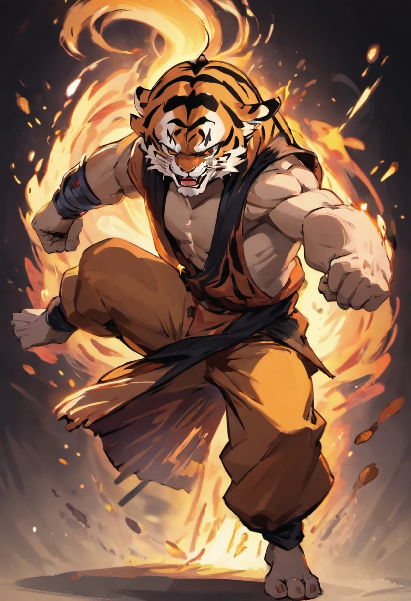 can you animate a tiger anime character that look like a kung fu master