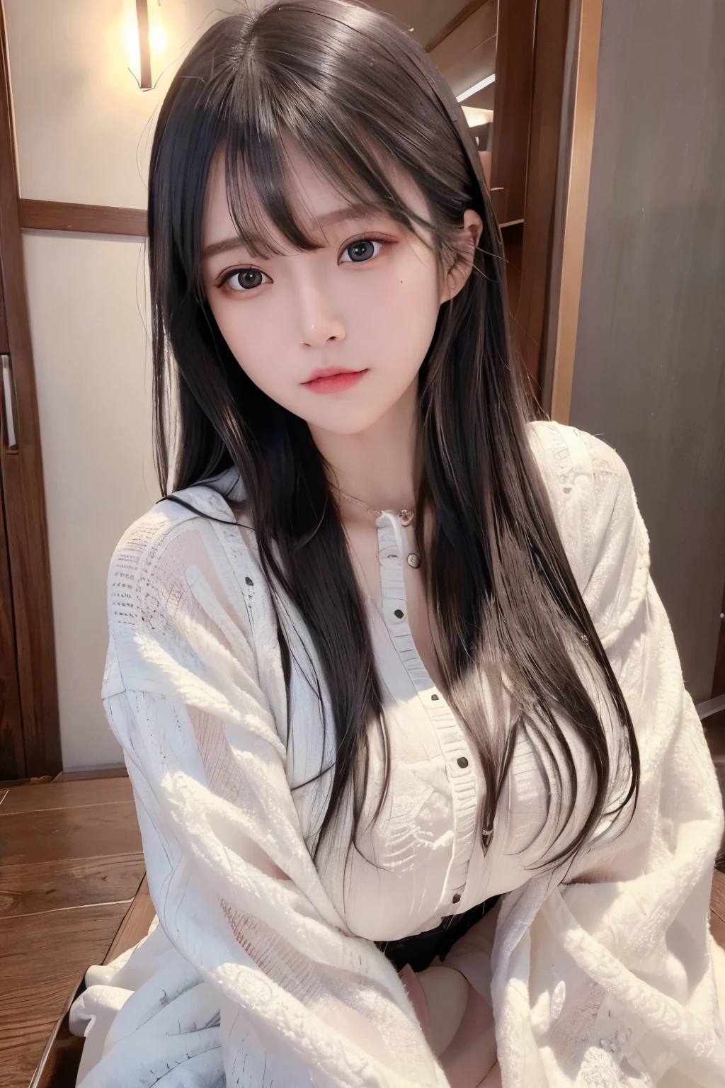 (8K、Raw photo:1.2)、detailed face and eyes、最high quality、ultra high resolution、very detailed、intricate detailaster piece、pretty girl、soft cinematic light、hyper detail、high quality、black hair、short hair、22 year old Japanese、detailed eyes