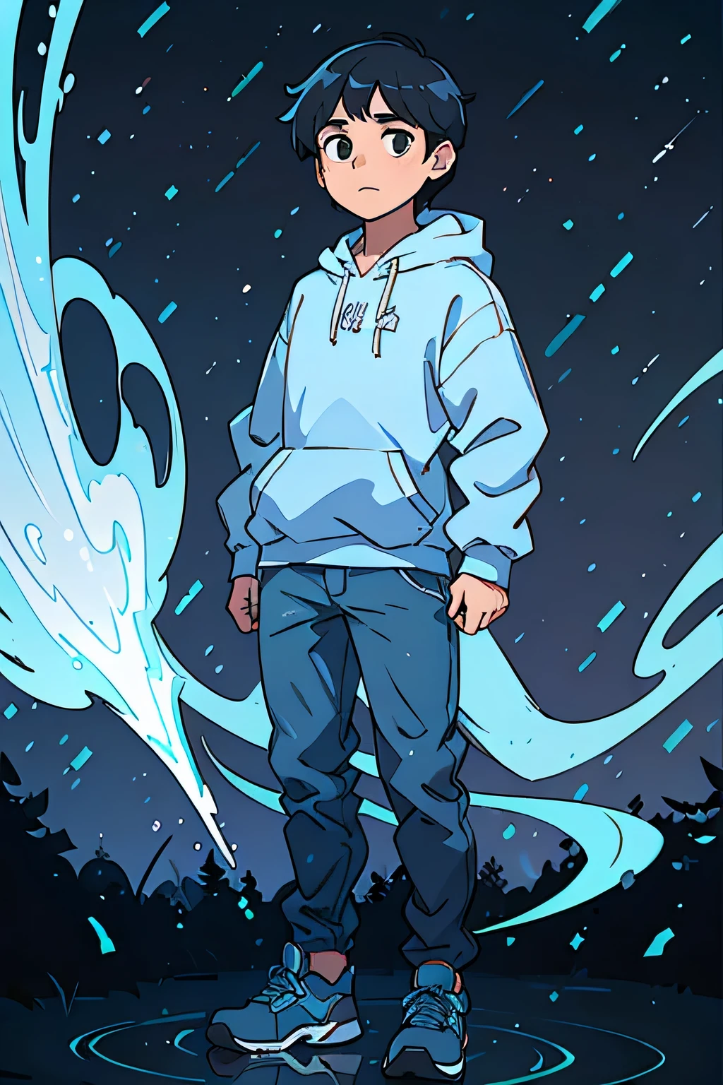 boy in blue hoodie