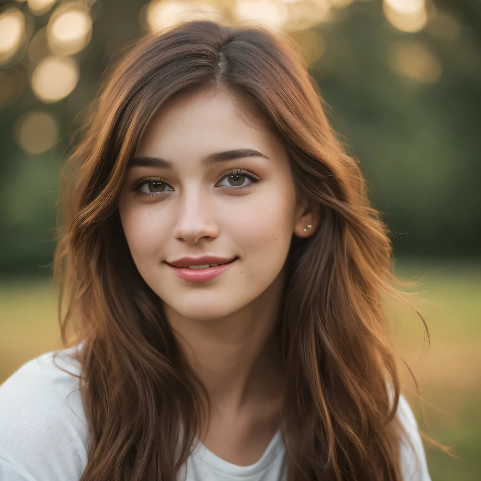 (best quality,4k,8k,highres,masterpiece:1.2),ultra-detailed,(realistic,photorealistic,photo-realistic:1.37),portrait,editorial photo,21-year-old woman,beautiful detailed face,nature brown hair,:1.4,smiling:0.3,dark background,thoughtful,throwing,photo by Lee Jeffries,Nikon D850,film stock photo,4 rolls of Kodak Portra 400 film,camera with f1.6 lens,vibrant colors,hyper-realistic,rich texture,dramatic lighting,CineStill 800