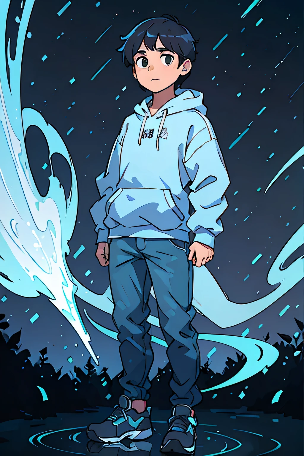boy in blue hoodie