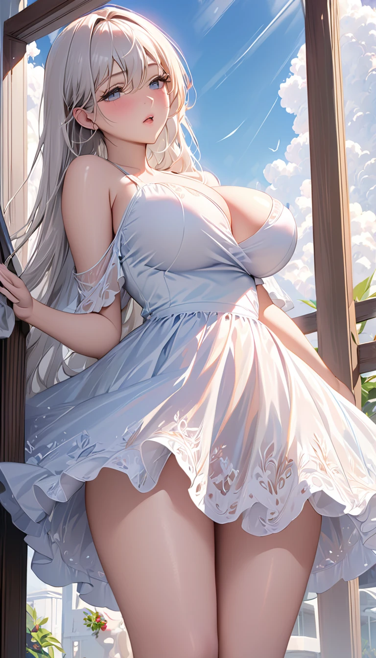 masterpiece:1.4,best-quality,Super Detail,Very Delicate and Beautiful, beautiful sex friend, gigantic tits, slender, tight skirt