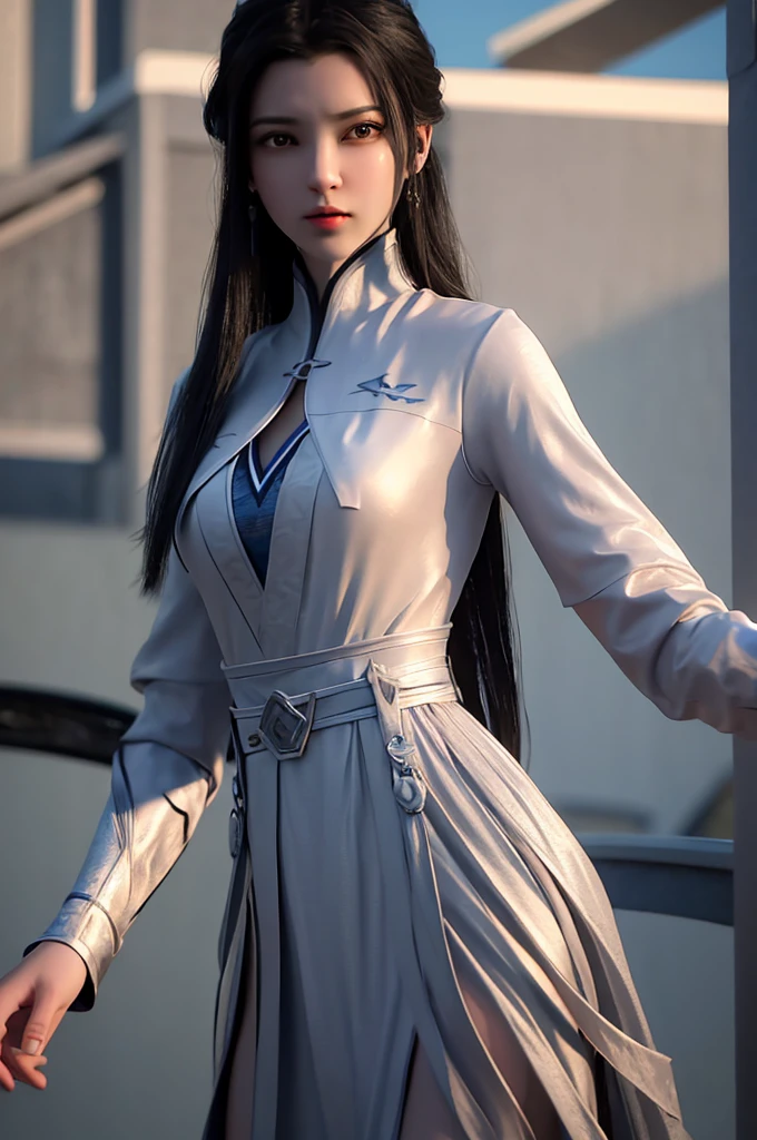 best quality,high resolution, high resolution, 4K,Professional lighting, forward lighting,Physically Based Rendering,masterpiece, (Upper Body), A girl, luxueqi, Solitary, Looking at the audience,