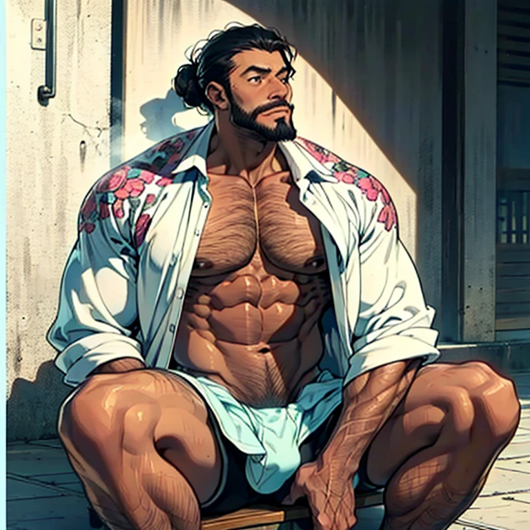 solo,male only,Raised sexy,Raised sexy,Bright mostly white gym,White transparent G rope bikini,String bun with light blue border pattern,Island plate,Light blue heart-shaped accessories,Wolf Boy,Giant muscles,super muscleale appearance,Mature male, handsome, only underwear lewdness, of a shirtless, no pant, beautiful muscles, Complex and elegant, highly detailed digital painting, anime style art, art stations, concept-art, top-quality, tmasterpiece, hyper HD, detailedbackground, Realistic figure, muscle men, light blue beard, musculature, Light blue facial hair, Volumetriclighting, depth of fields, Smooth and sharp focus, illustration, Artistically, String bite, Short trimmed light black hair, musculature, nabel, musculature, male people, Light blue pupils, Heart in the eyes, Sagged Eyes, homosexuality, super musclealefocuuscles male, yaoi, musculature, glute, chest muscle, large pecs, Thick quadriceps, upper legs, Wet body, heat and steam emanating from the body, perspired, soaking wet, Crotch, big back, Bare back, Show butt, upper class, Glossy Oiled Skin, glittering oiled skin, suntanned skin, Cute pose, submission pose, prette,pornography, succumbs, intoxicated, ecstasy, Favorable, Mellow, PW, Enchanted expression, SFW version, low angles, Face sitting,pornography,Plenty of ,Plenty of ,Wolf Boy