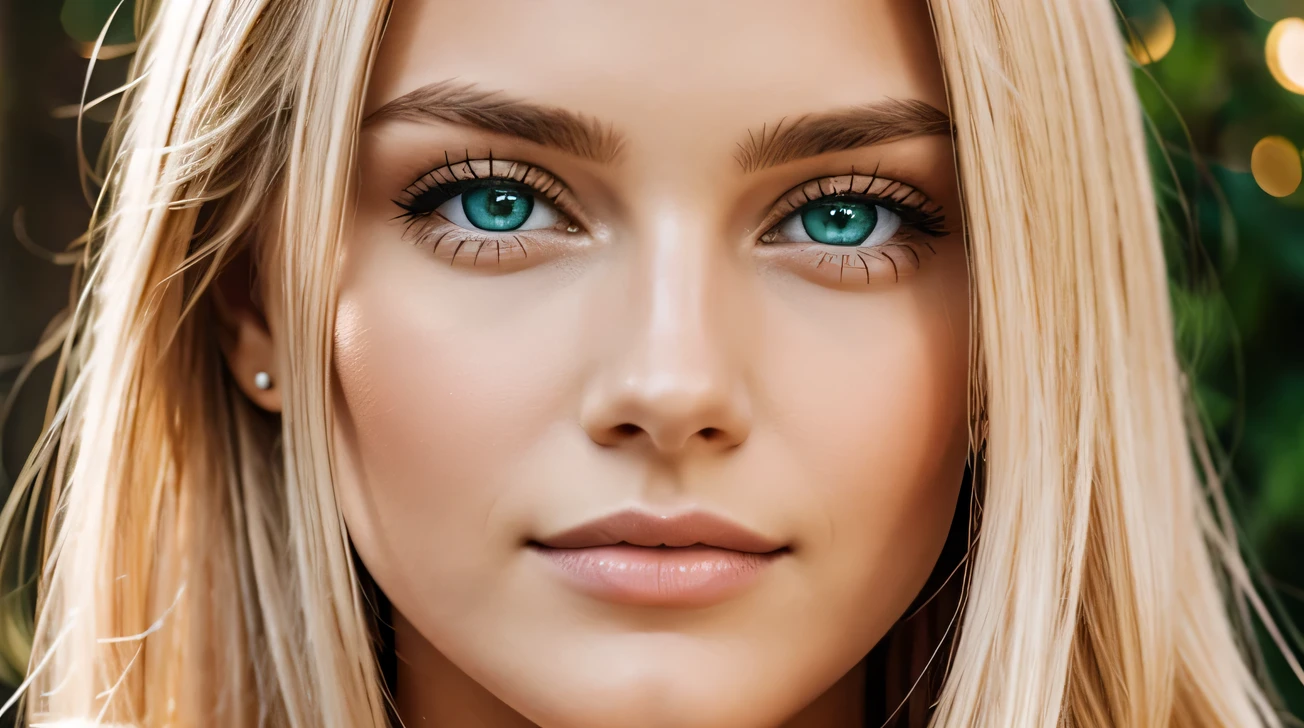 (((hd close up))) photo portrait, one standing beautiful blonde girl, with captivating green eyes, full lips in glossy rose tone, long straight blonde hair, high cheek bones, small nose, friendly face features, looking at camera, 25 years old