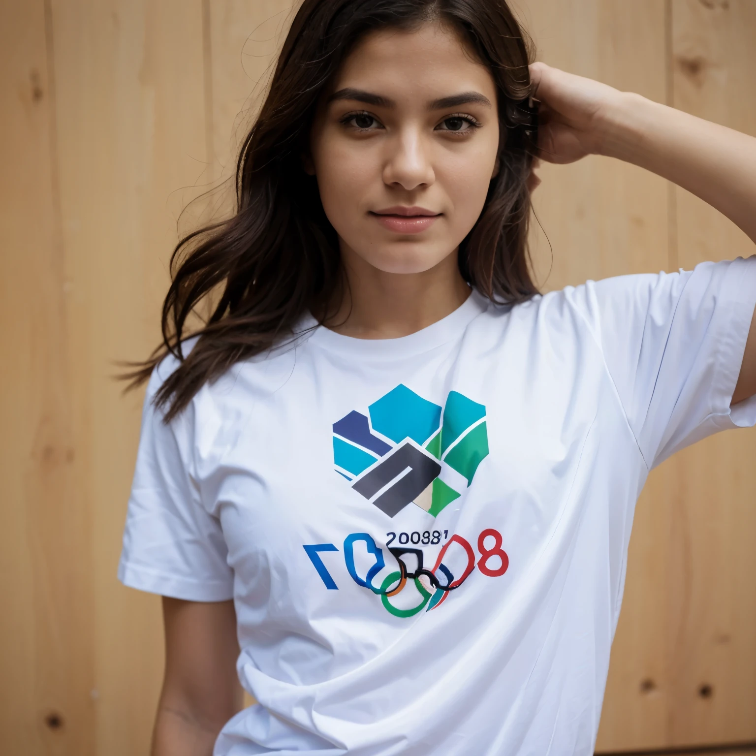 Shirt design with the theme of the Olympics and sustainability