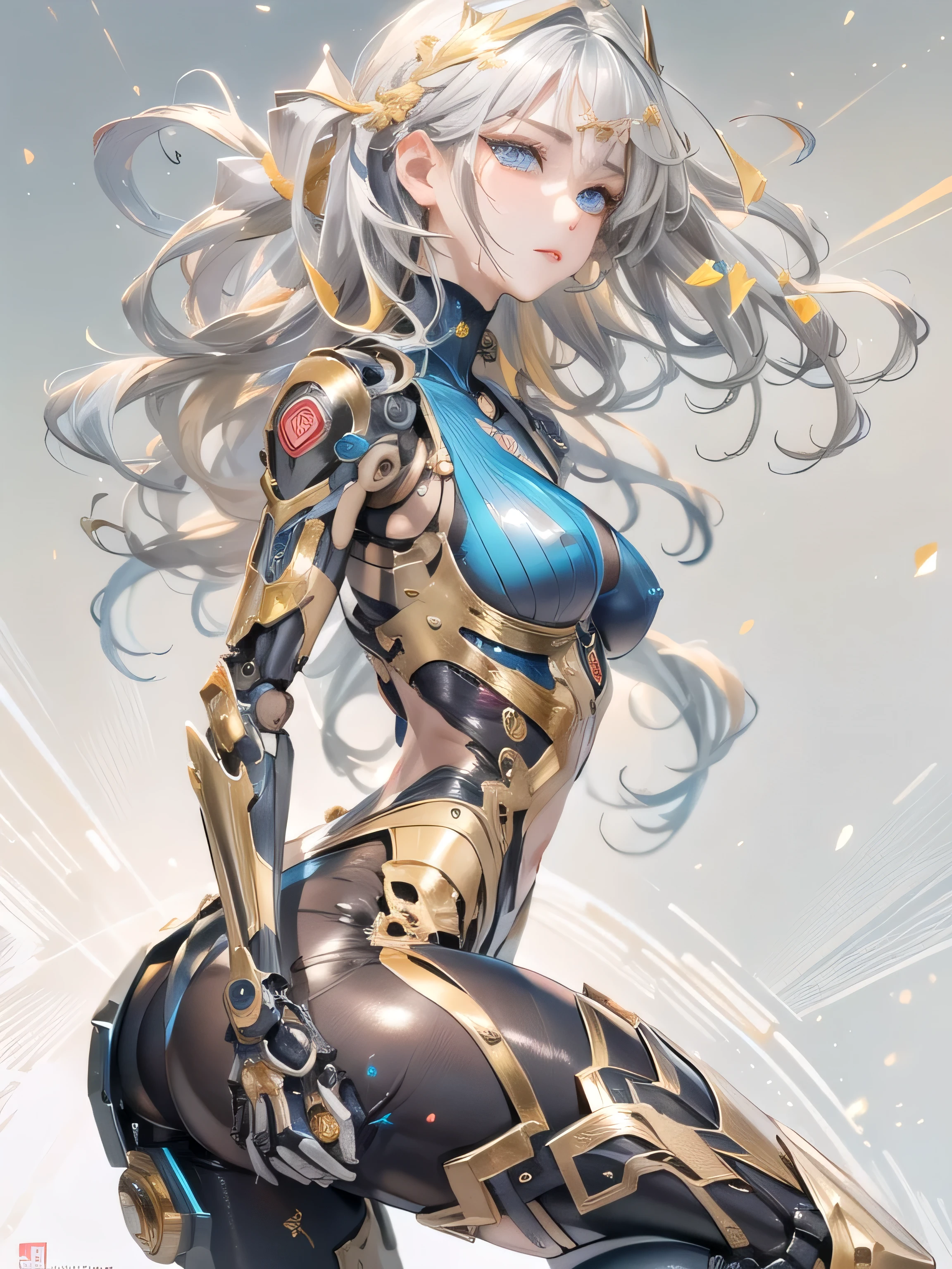 (photorealistic:1.8, highest quality:1.8,8K masterpiece:1.8,High resolution,muste piece:1.8,RAW Photos,cinematic lighting),No split screen, cyber punk、graduate School、wet floor、 (1 android girl:1.3)、Completely naked、Full body tattoo、choker、beautiful breasts、T-shirt、beautiful butt、beautiful thighs、plump nipples、(Nipples visible through clothing)、cameltoe、metallic mask、
(mechanical art: 1.4)、(mechanical limbs)、(blood vessels attached to tubeechanical spine attached to the back)、(Mechanical cervical vertebrae attached to the neck)、
Body painting with a pop design drawn all over the body、pop art design、Metallic art、cutting edge fashion、conceptual art、 (Beautifully shining vermilion, yellow, blue, white, silver, and gold hair:1.5)、shining blue eyes、Stoic