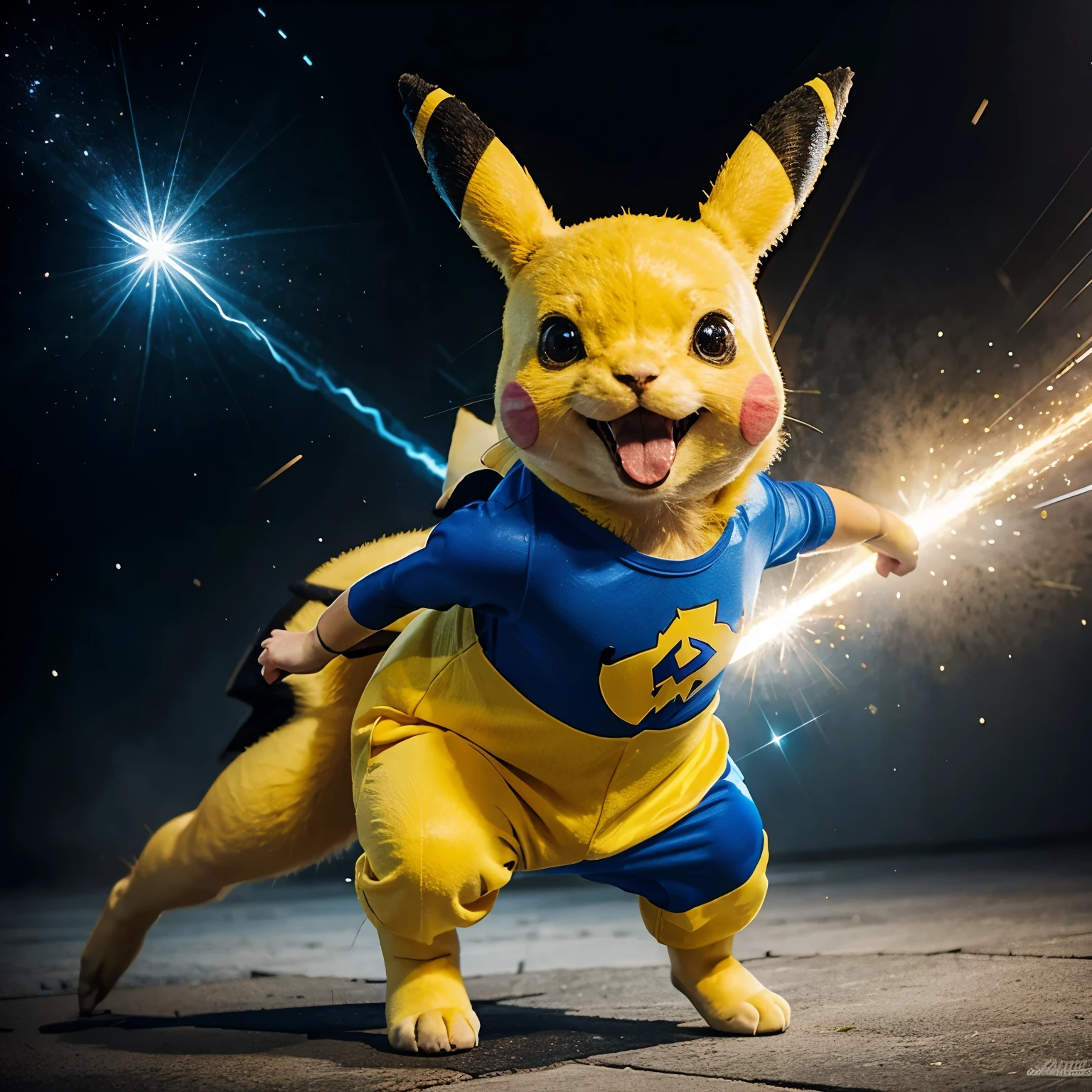 Pikachu in Super hero costume