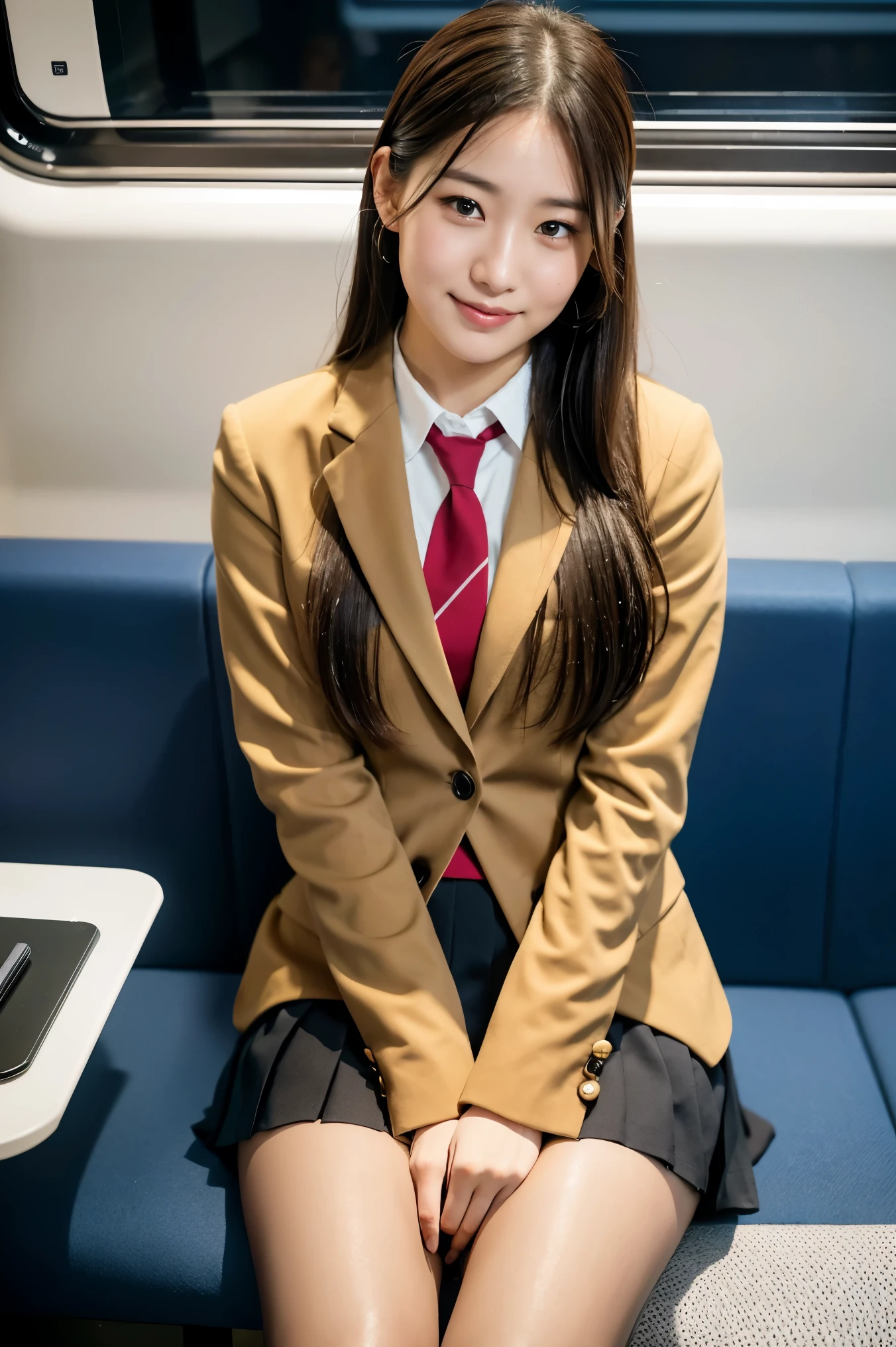 Arabic Asian woman in uniform sitting at a desk, かわいいhigh school girl, ポーズをとるhigh school girl, a hyper現実的なhigh school girl, 16K quality、最high quality, High resolution, Actual Photos, (Ultra-realistic、Realistic)、spread legs、show white panties、sexly,((Full body portrait))、(((very beautiful blonde teenager)))、 ((sitting on a chair in the classroom))、 (((blonde)))、 ((Shiny Hair、stick out one ear、Medium Long Hair))、(blue eyes)、((idols wearing Nogizaka uniforms))、blazer、Neck ribbon、Checked mini skirt、Brown Loafers、(Big eyes、Very beautiful and subtle makeup, Light makeup, blondeの美しい髪)、((Her legs are spread open and her miniskirt is rolled up to show off her White panties.))、((Do not hide your panties))、(White panties)、Highly detailed eyes and face、Well-groomed nose、Thin eyebrows、(Perfect Eyes)、Perfect hands、Perfect Fingers、 (F Cup Big)、Clear double eyelids、Patchy's eyes、clear, Beautiful face and well-proportioned eyes, ( Very beautiful and subtle makeup, Light makeup、Well-groomed nose、Thin eyebrows), Border Light, (Soft Light, high quality, Smooth and sharp, 10x pixelation, Beautiful Eyeshadow),((Browsing Caution))、((Ecstatic expression、reach sexual climax))、mouth hanging open、Sexy mouth、(Cute Japanese)、 smile、Fine and beautiful lips , Cute round face, Plump thighs、Accentuate your thighs、Hairstyles with bangs、Delicate body、slim、Light-reflecting skin、Model body type、Detailed fingers、Beautiful Eyes、長いまつ現実的なhigh school girl, Japanese Model, 現実的なhigh school girl, wearing Japanese School Uniform, Japanese School Uniform, high school girl, The entire subject is visible, high school girlの格好をした, からかいのsmile, Young Sensual Gravure Idol