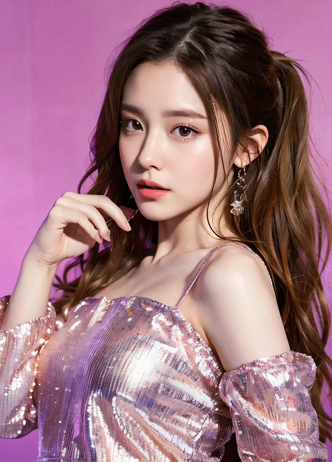 ulzzang-6500-v1.1, (Raw photo:1.2), (Photoreal), beautiful detailed girl, (See-through:1.3), (genuine: 1.4), very detailed目と顔, beautiful and fine eyes, elegant long dress、huge file size, High resolution, very detailed, highest quality, [masterpiece:1.6], enlightenment, very detailed, nffsw, finely, highest quality, 8k wallpaper, movie lighting, 1 girl, ************, perfect body shape, Cute sagging eyes、beautiful big eyeuste piece)), highest quality, 1 girl, eye shadow, Upper body, portrait, ((full body shot:1.2))、