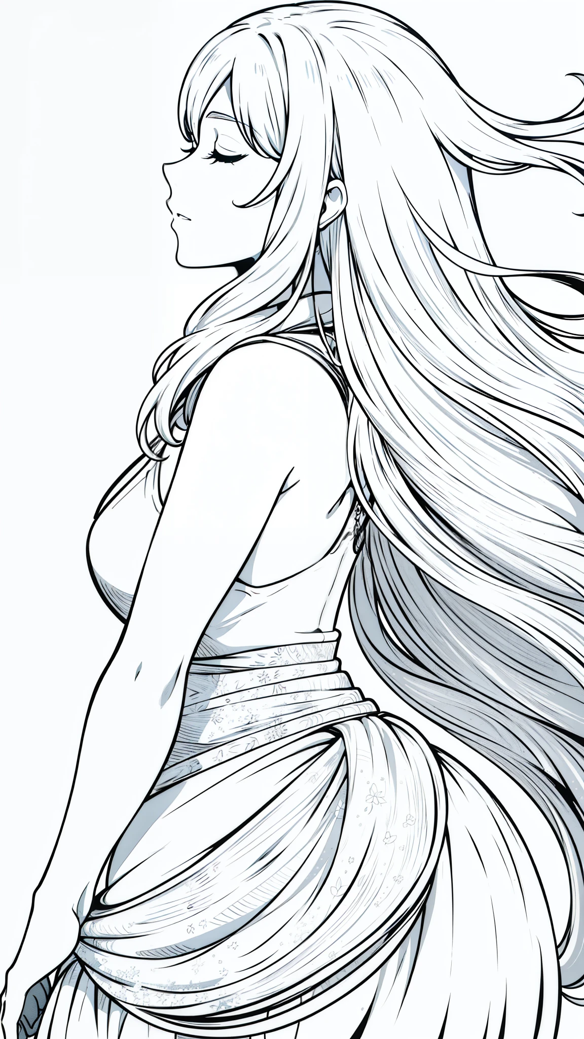 crie um personagem em uma cidade, sem cores, somente a lineart