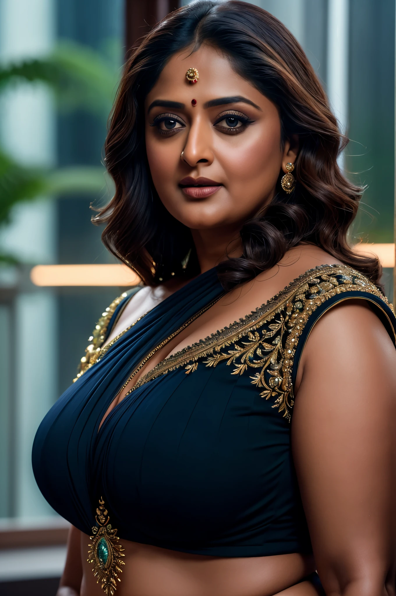 50yo mature MILF Anushka Shetty,((best quality)), ((masterpiece)), ((realistic)), sweat, alluring figure, bulging figure, thick charming lady, curvy, thick navel, full figured woman, eye kajal, massive breast, full body, styled hair, pierced eyes, female face,royal aura, trend on artstation , sharp focus, studio photo, intricate detail, very detailed, detailed eye, illustration, very detailed, sharp focus, digital render, professional, 4k