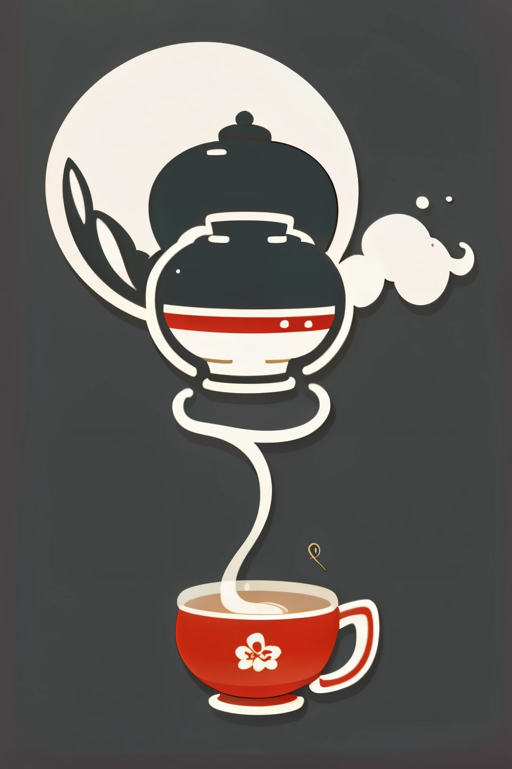 This is a logo about tea, straightforward and minimal, featuring simple, linear ink strokes inspired by traditional Chinese style. The design exudes a quiet and refined elegance, embodying the essence of the ancient Chinese tea culture.