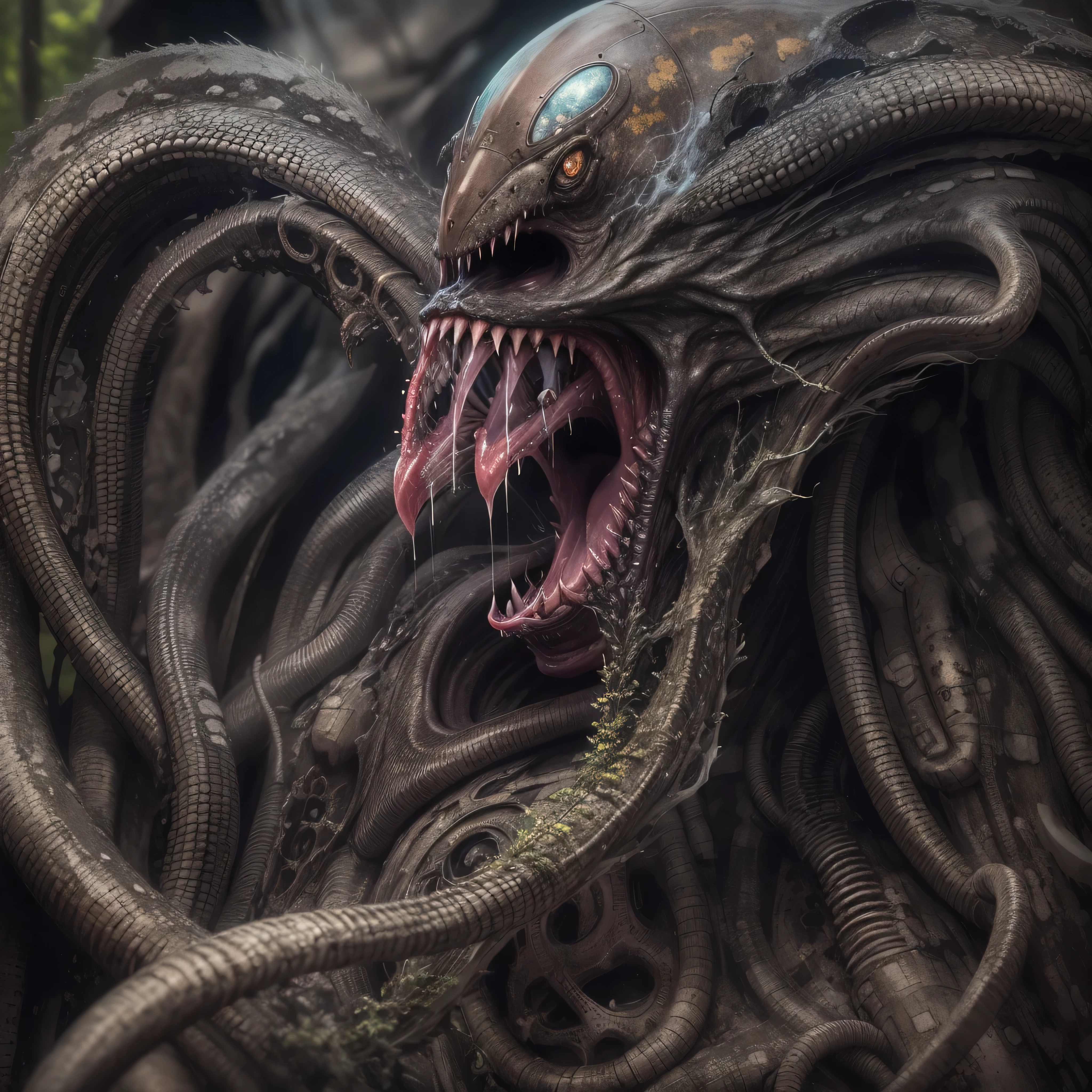 Giger Venom with long twisted tongue