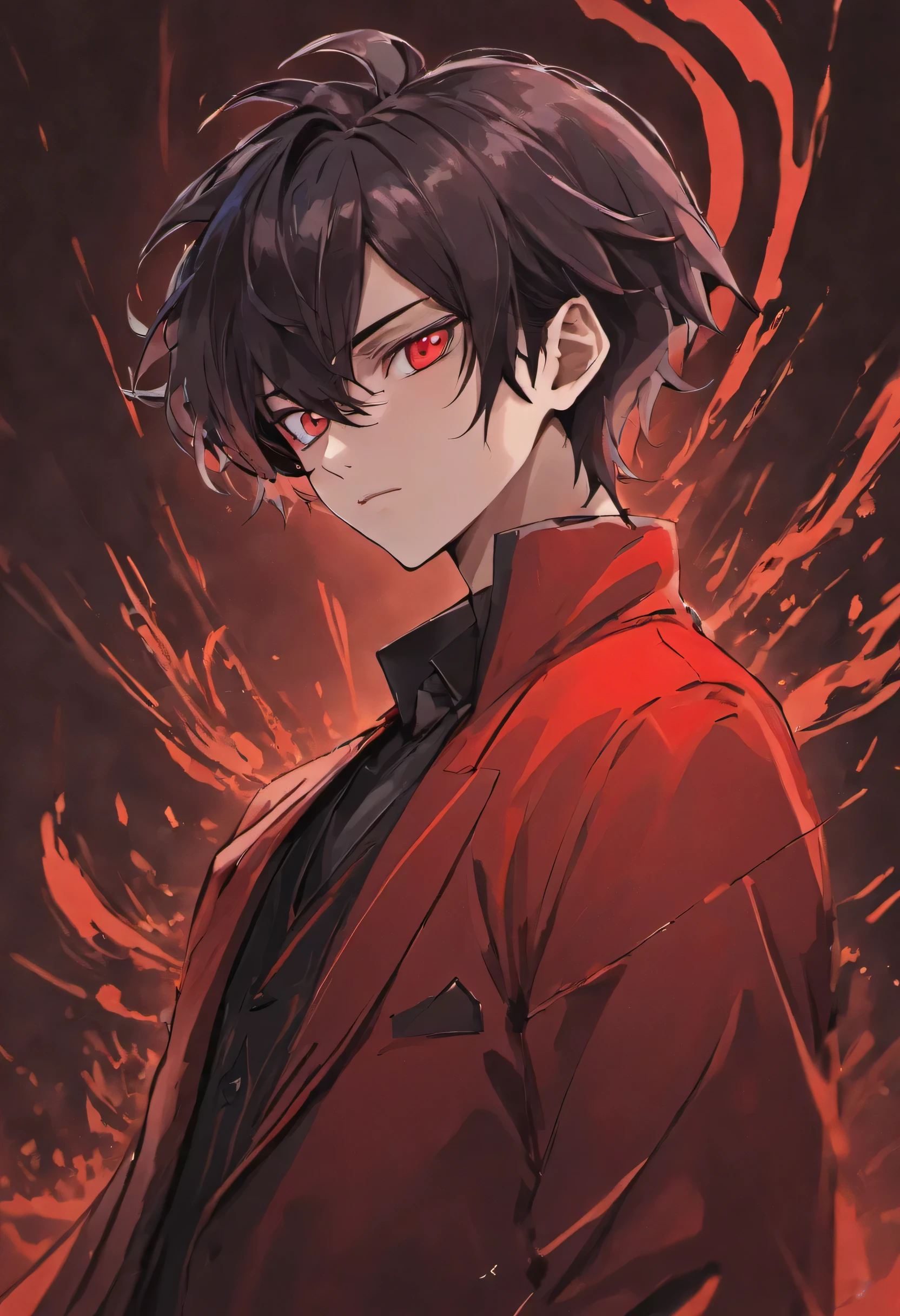 (black-haired,red background)Anime character, (Demon Slayer:1.1)Beautiful guy in art, (Beautiful:1.1)Japanese demon boy, (Now:1.1)Now character, (sleek and stylish:1.1)Anime character, (Beautiful:1.1)anime guy, (Kentaro Miura:1.1)Kentaro Miura art, (Shigemori Soma:1.1)illustration by Shigemori Soma, (Kentaro Miura style:1.1)Kentaro Miura manga art style, (Ian J.:1.1)Ian J., (Beautiful:1.1)Beautiful male vampire, (male Anime character:1.1)male Anime character