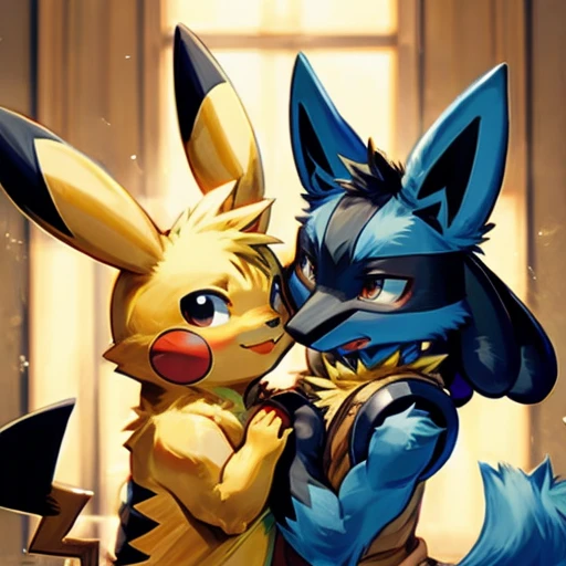 Crie um Pokémon unity Lucario Pikachu
