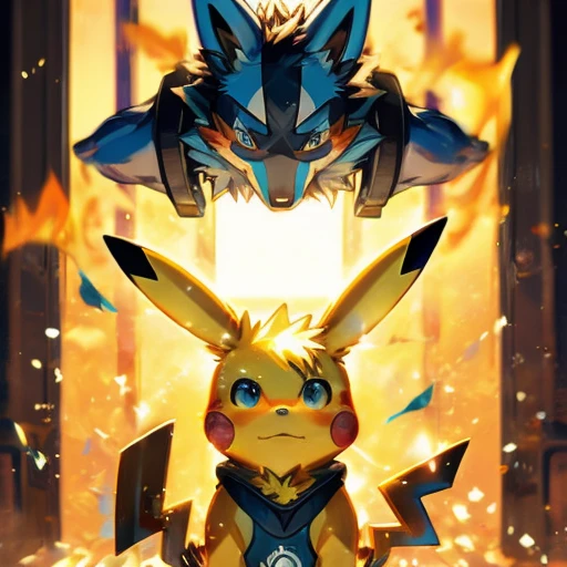 Crie um Pokémon unity Lucario Pikachu
