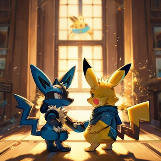 Crie um Pokémon unity Lucario Pikachu
