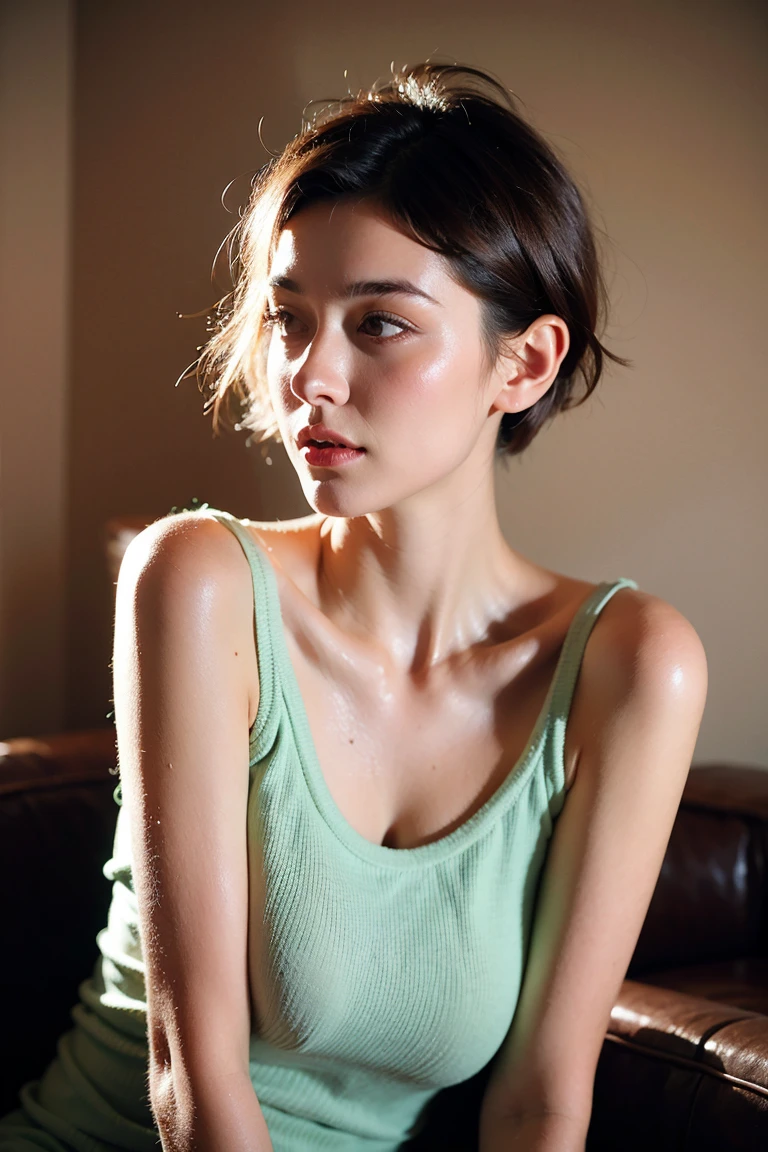 Realistic Photography, Beautiful Young Female ,Short hair
