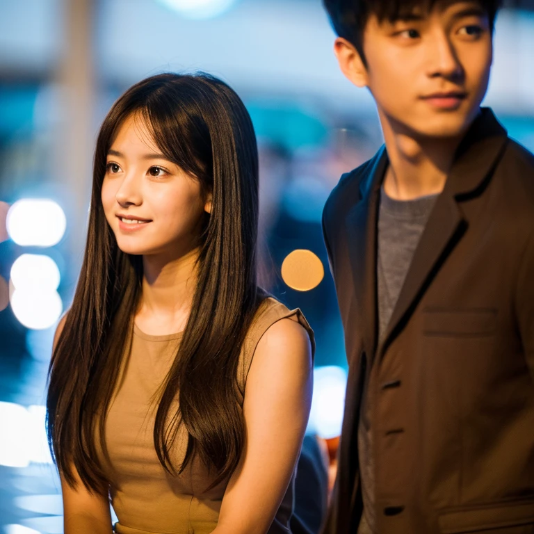Young guy and girl taking a picture 