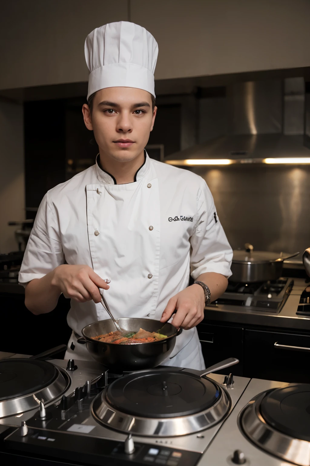 A chef cooker who is a dj at the same time he cook