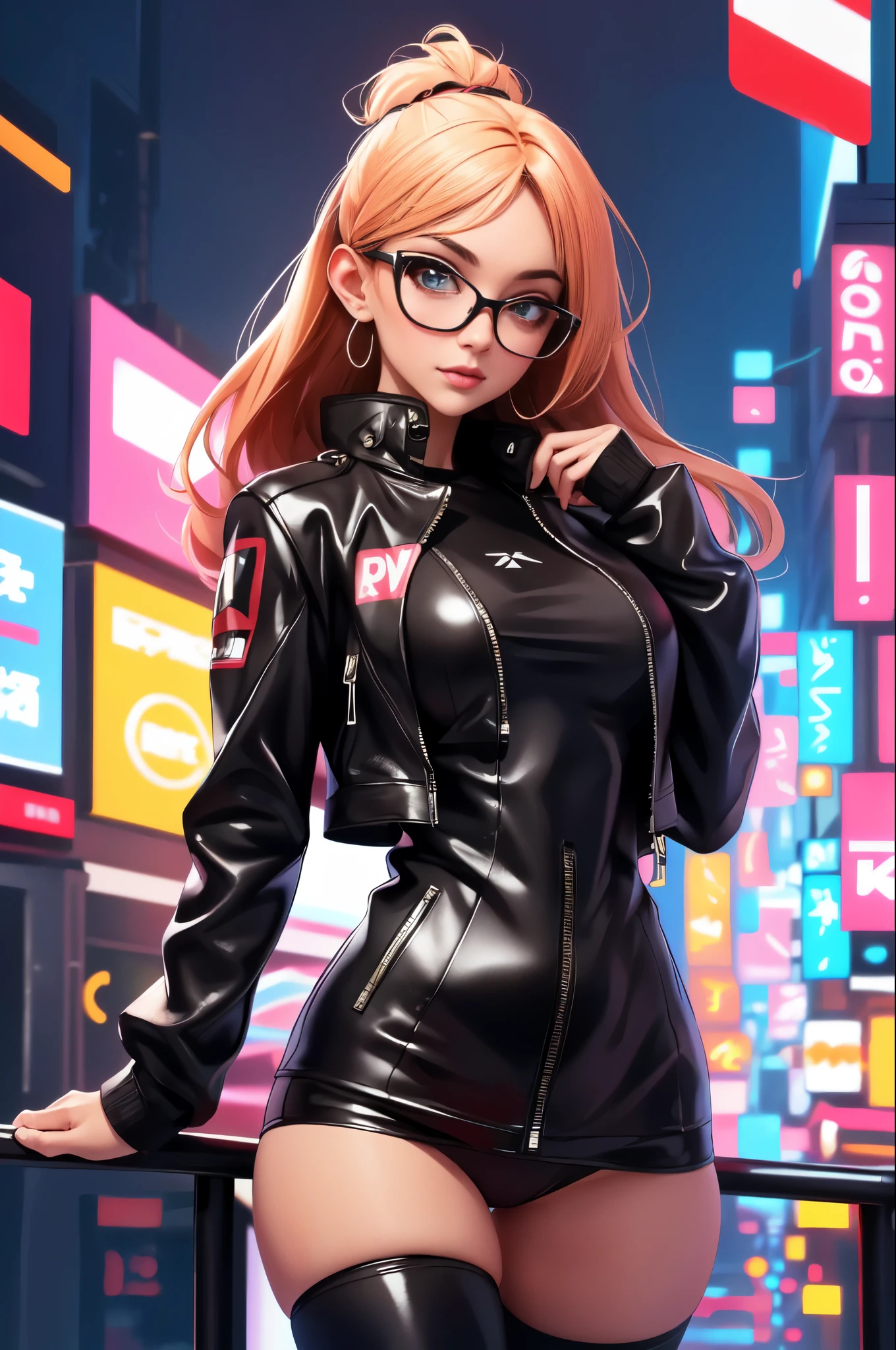 arafed woman in a leather jacket and panties posing for a picture, extremely detailed artgerm, seductive anime girl, highly detailed exquisite fanart, in the style artgerm, alena aenami and artgerm, female cyberpunk anime girl, 8k high quality detailed art, ig model | artgerm, cyberpunk anime girl, style artgerm