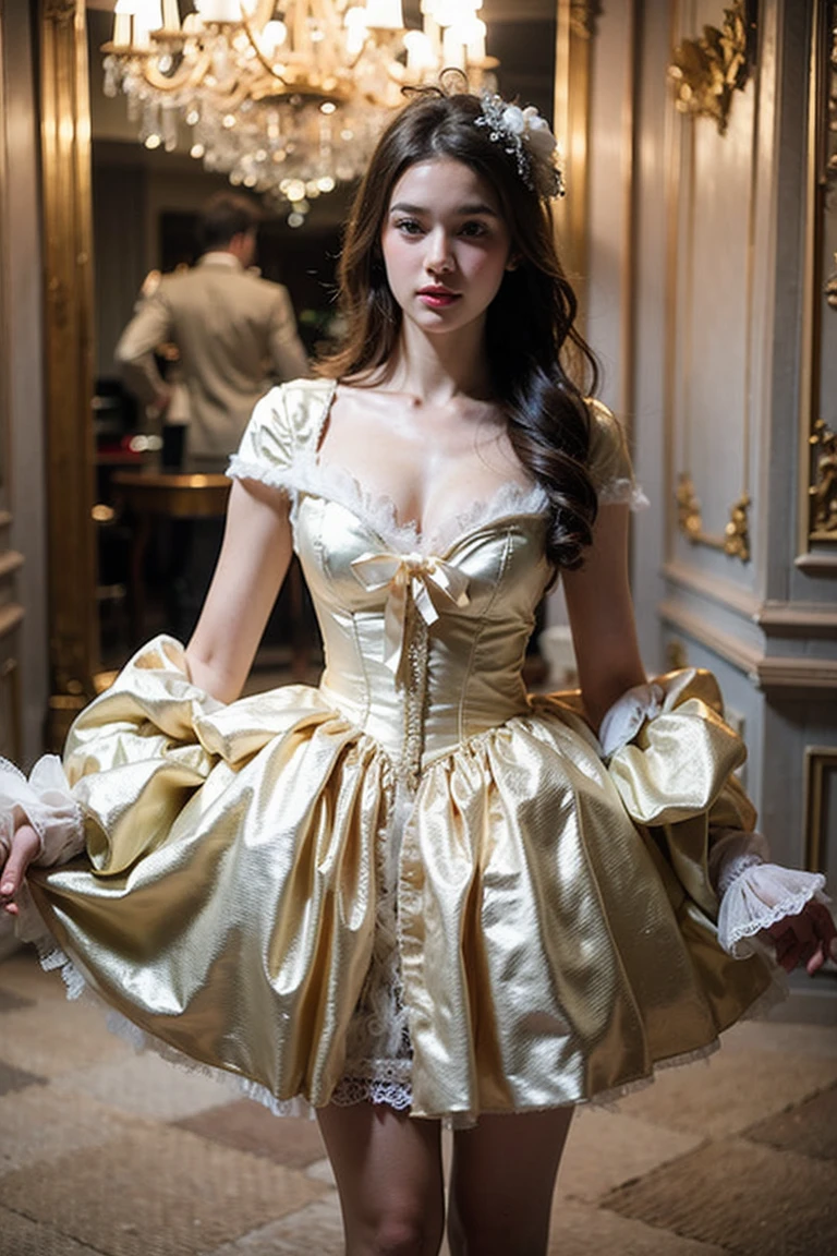 Realistic Photography, Beautiful Cute Female , Rococo Dress