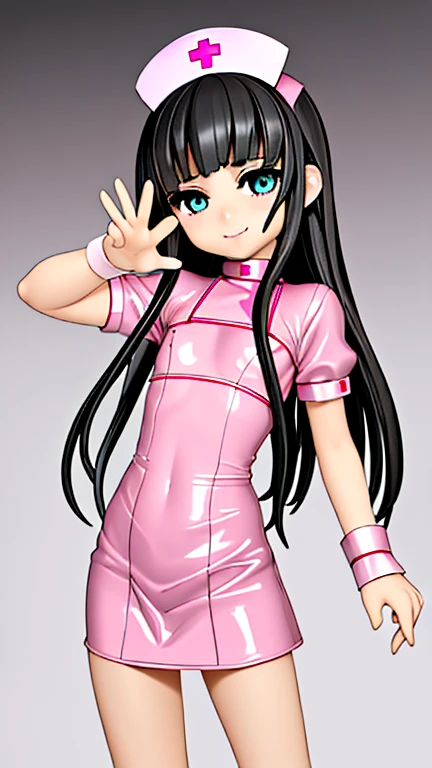 {{{high quality}}}, {{{super realistic}}},{{{best quality}}}, ((1 girl,solo)),((10 years old)),((loli)),((short girl)) ,((black hair, straight long hair)),((pink nurse costume,sexy,latex)),,((mesugaki)),((sadistic girl)),((sadistic smile)),((oily skin)),((beautiful face)),((beautiful eyes)),((look down)),((sadistic pose)),((flat chest ,small breasts ))