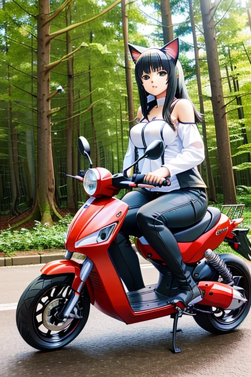 Anime Katzen fahren Moped