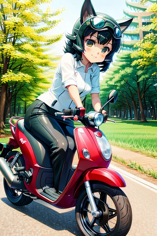 Anime Katzen fahren Moped