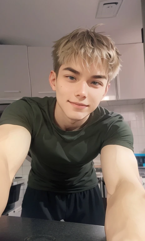 There is a man taking a selfie in a kitchen., contraction serpentine / jugador ludwig, Cai Xu Kun, Andrei Riabovichev, andrei riabovitchevich, daniil kudriavtsev, joel fletcher, clina cristiana, foto de perfil en la cabeza, kacper niekolczycki, inspirado en Caspar Lobo