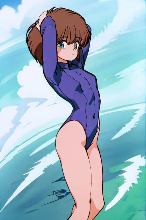 1girl, Hikaru Hiyama, 1girl, solo focus, superhero, leotard, highleg leotard, bare legs, boots, mature lady, spinning her body in rapid speed like a tornado, wind swirls, rapid gyration, tornado spinning girl, tornado spin, turning to a whirlwind, ultra highres, absurdres, beautiful face, detailed eyes, symmetric eyes, tornado winds, straight legs 