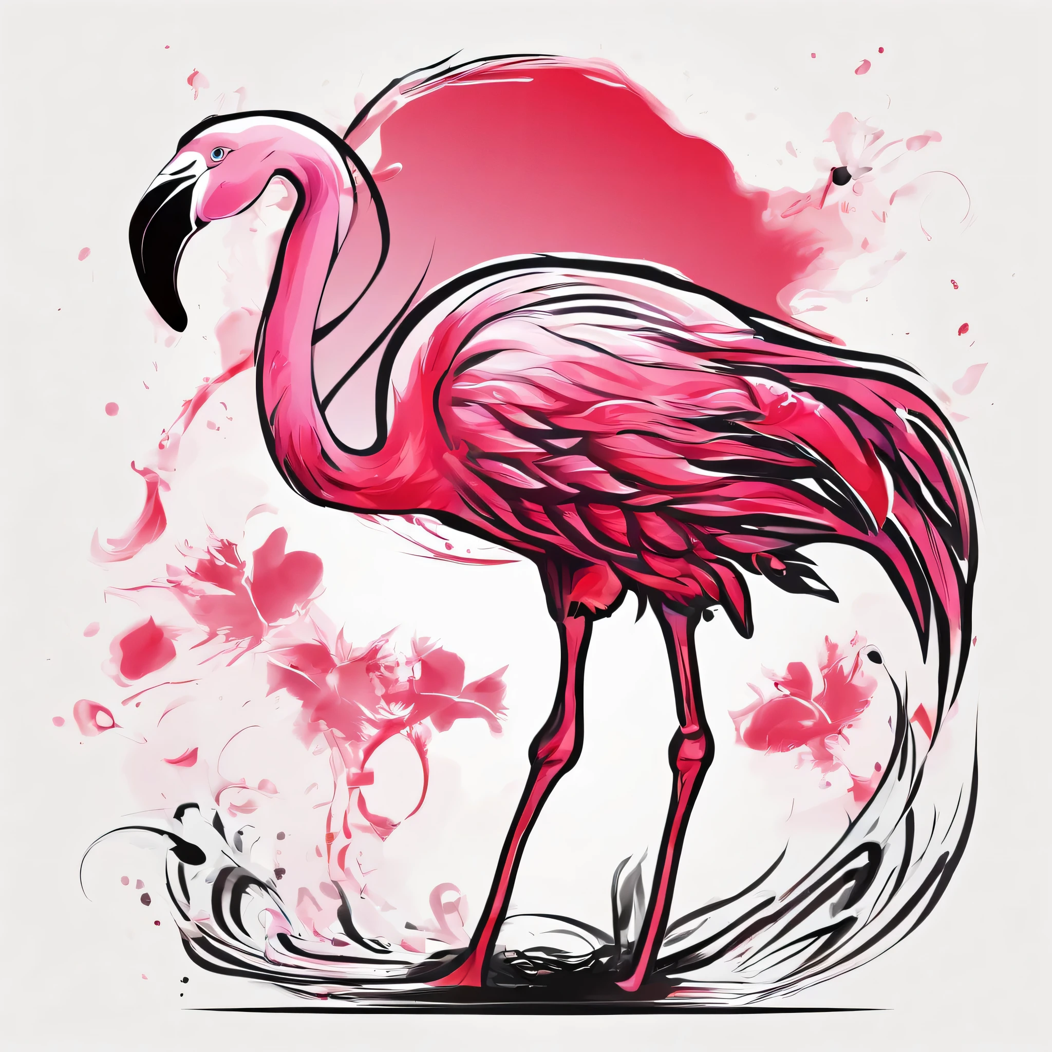 boiling antibody flamingo, Bright crimson,made of blood, masterpiece, best quality