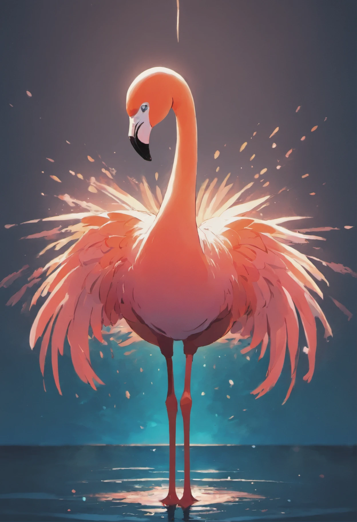 Flamingo logo 2D, minimalist