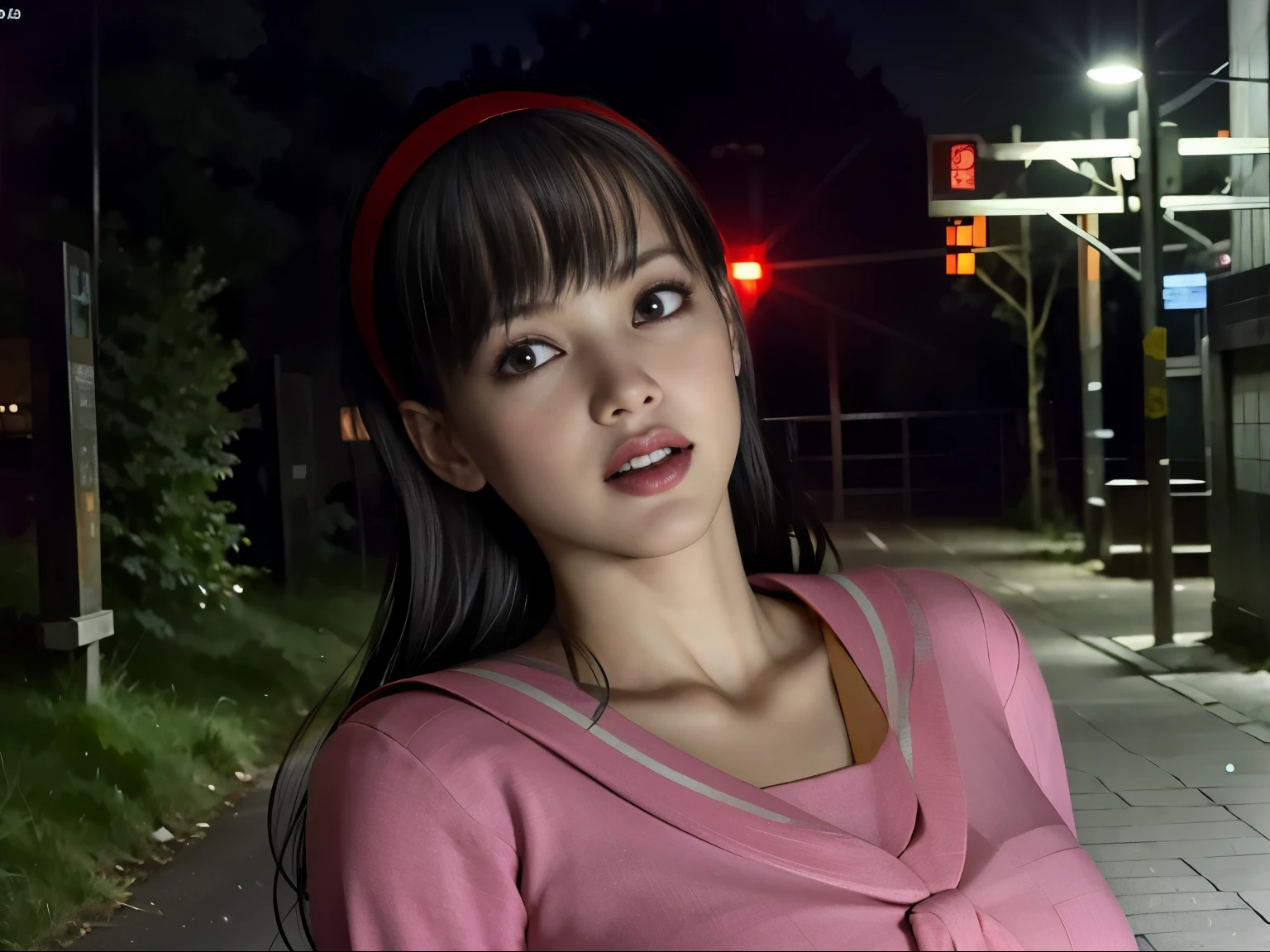 (8K, highest quality, masterpiece:1.2), (realistic, photo-realistic:1.37), Super detailed,highest quality, ultra high resolution, professional lighting, photon mapping, radio city, Physically based rendering, cinematic lighting, late night path,written boundary depth, sharp focus,sunbeam, good composition,(Bokeh:1.2) 1 girl,alone,(whole body), (closed mouth),fine and beautiful eyes, stop temporarily, tight waist,Japanese high school girl, black hair,messy hair,long hair fluttering in the wind,(Ulzzang-6500:1.2)
mix 4, hiqcgbody