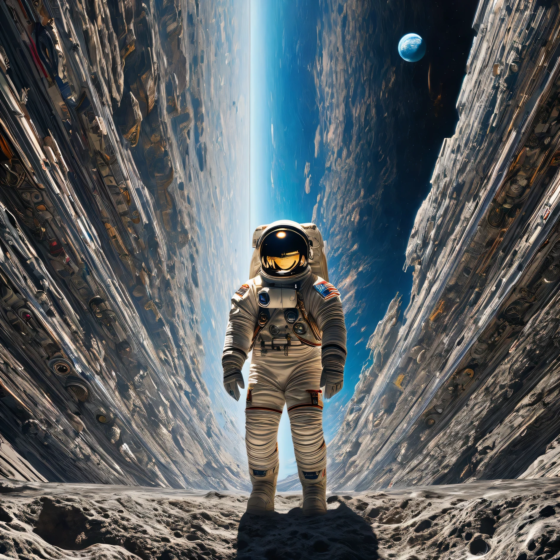 (monolith)、(astronaut)、 UHD, masterpiece, anatomically correct,Afterimage that grabs the light、award winning, best quality, high details, high quality、monolith（trimming gear１：３）、tattoo、Surrealism, Art Nouveau、drop ,shadow,Constructivism, 、stereogram, pov, drop shadow, motion blur, 8k, super detail,best quality, 16k, high details, superdetail