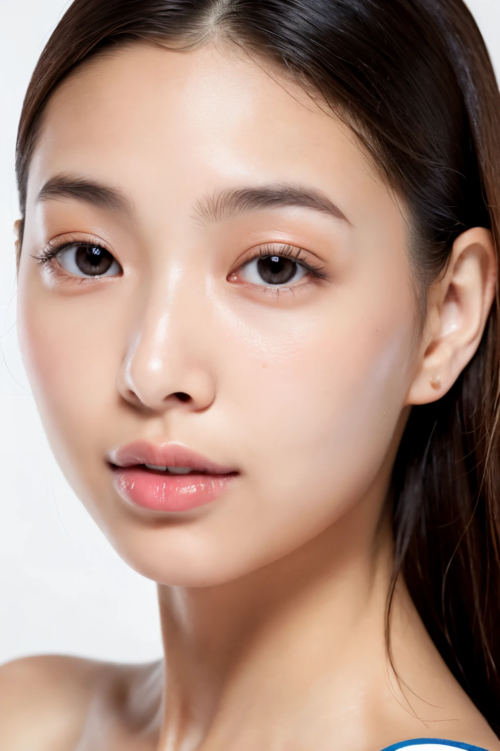Ultra-realistic capture, Highly detailed, High resolution 16k close-up of human skin. Skin texture must be natural, With such detail that pores can be finely identified. Skin should look healthy, In a uniform tone. Use natural light and color. Japanese woman who is 23 years old, has three size as B92, W58 and H88.
