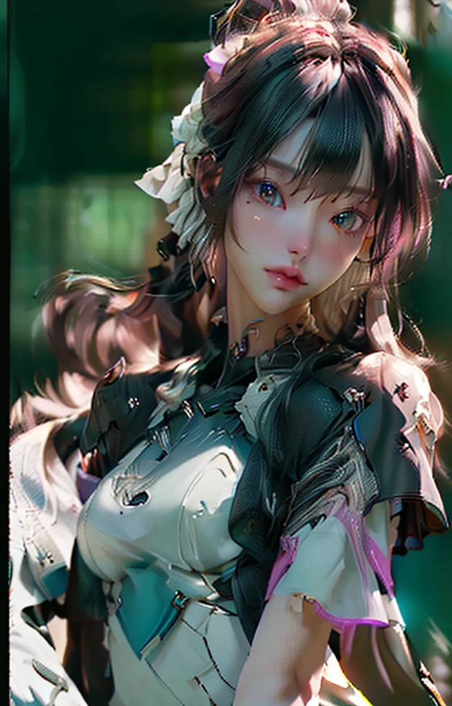 ((Best quality)), ((masterpiece)), (detailed:1.4), 3D, an image of a beautiful cyberpunk female,HDR (High Dynamic Range),Ray Tracing,NVIDIA RTX,Super-Resolution,Unreal 5,Subsurface scattering,PBR Texturing,Post-processing,Anisotropic Filtering,Depth-of-field,Maximum clarity and sharpness,Multi-layered textures,Albedo and Specular maps,Surface shading,Accurate simulation of light-material interaction,Perfect proportions,Octane Render,Two-tone lighting,Wide aperture,Low ISO,White balance,Rule of thirds,8K RAW,