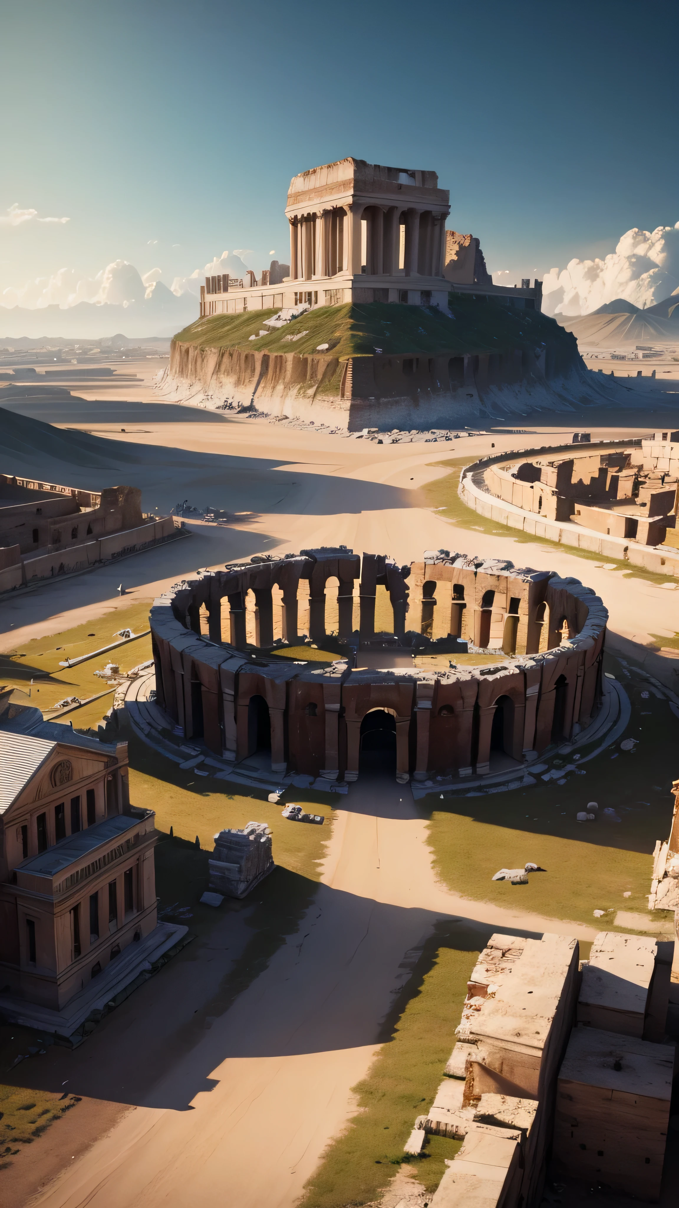destruction of the Roman empire, no people, 8k, high quality