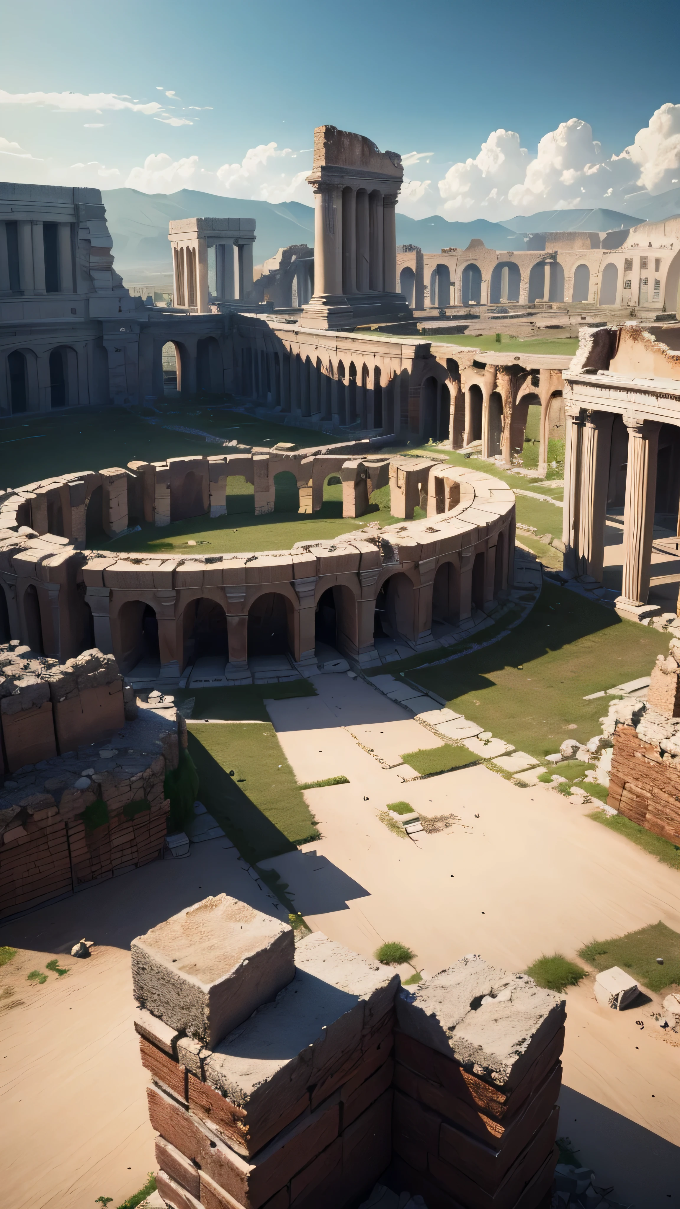 destruction of the Roman empire, no people, 8k, high quality