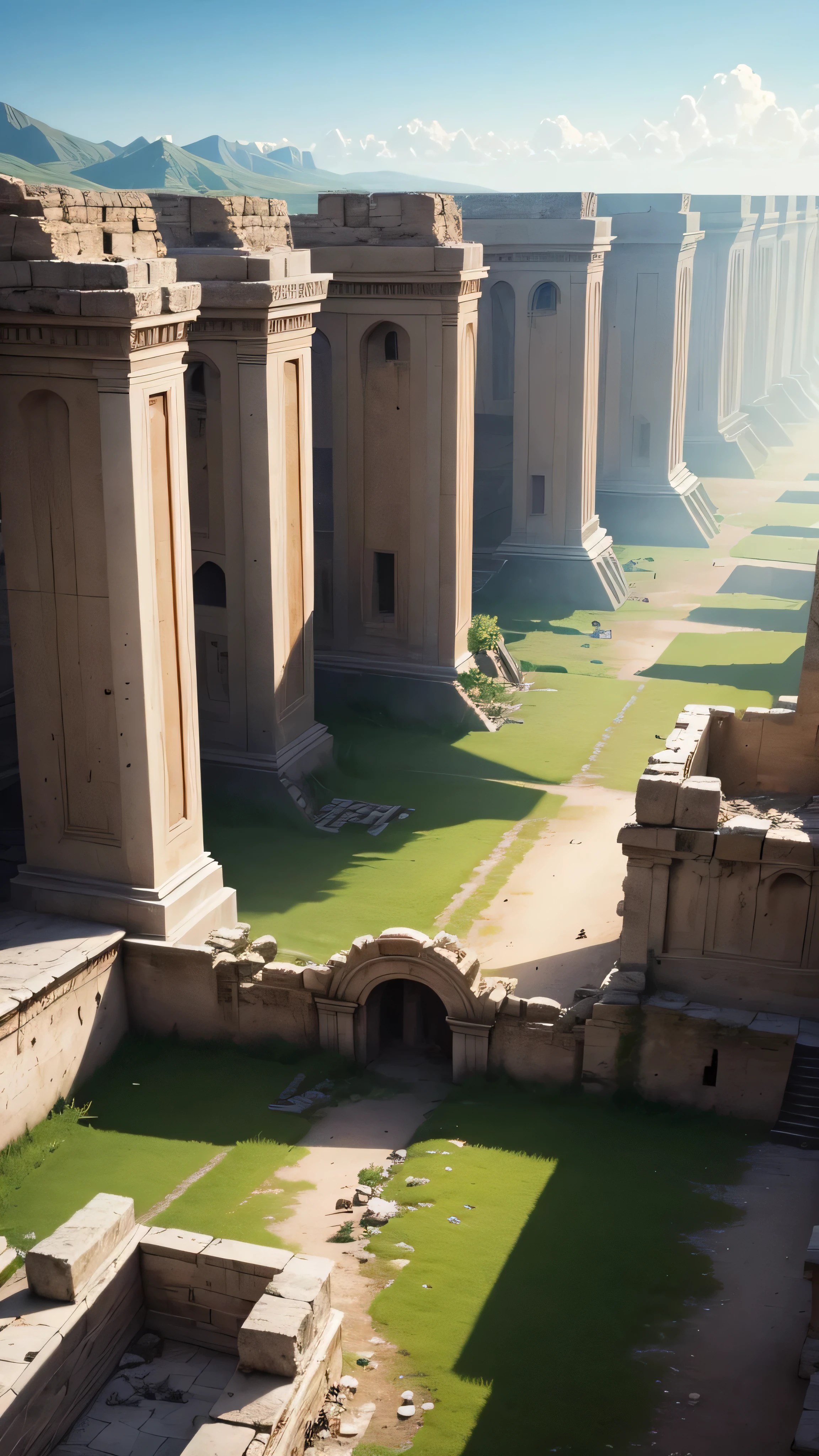 destruction of the Roman empire, no people, 8k, high quality