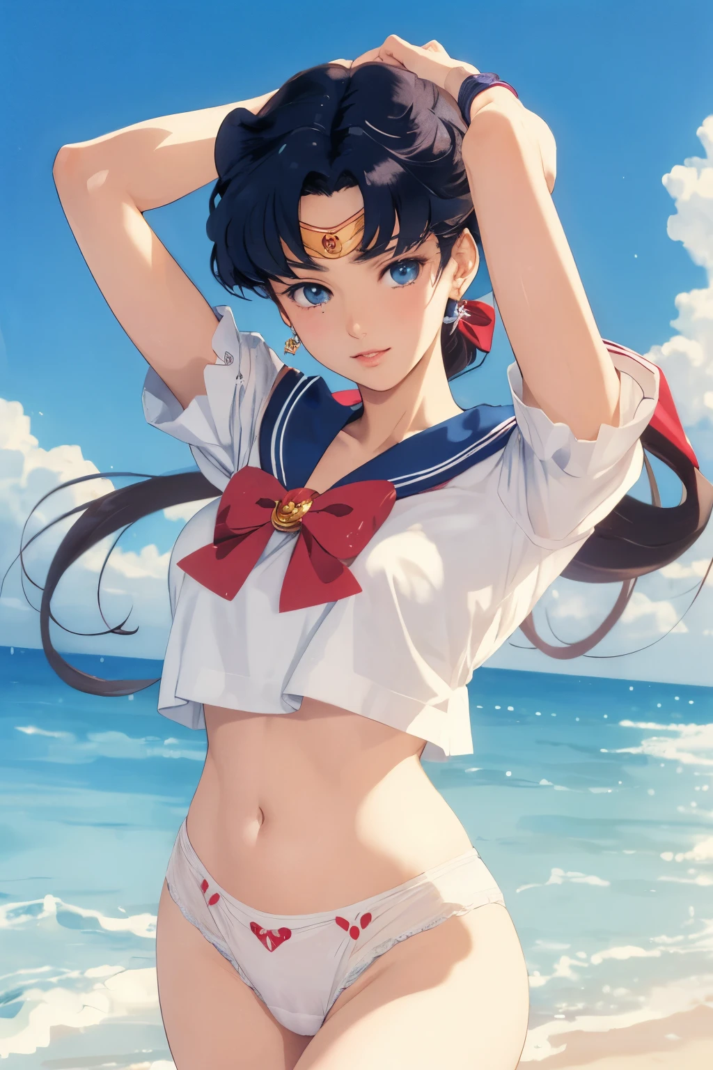((best quality)), ((masterpiece)), (detailed), perfect face, naughty sailor moon showing off her panties